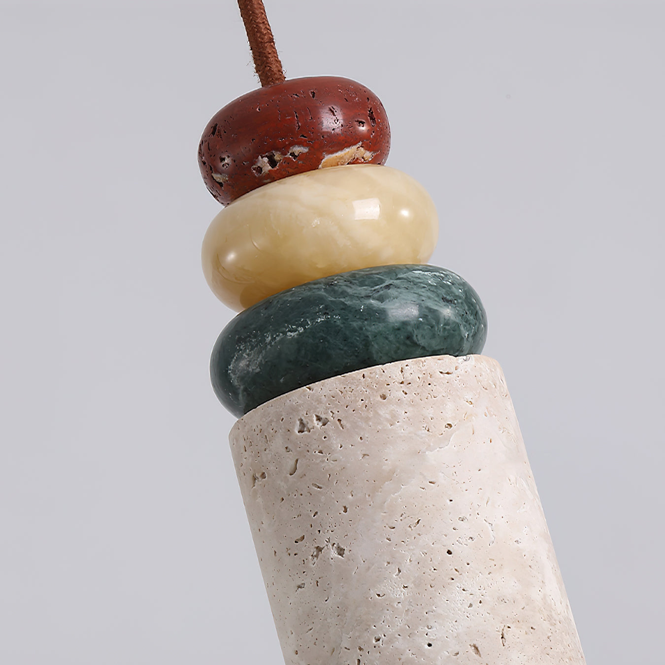 Tinon Pendant Lamp Yellow travertine Marble - Lamp Copper