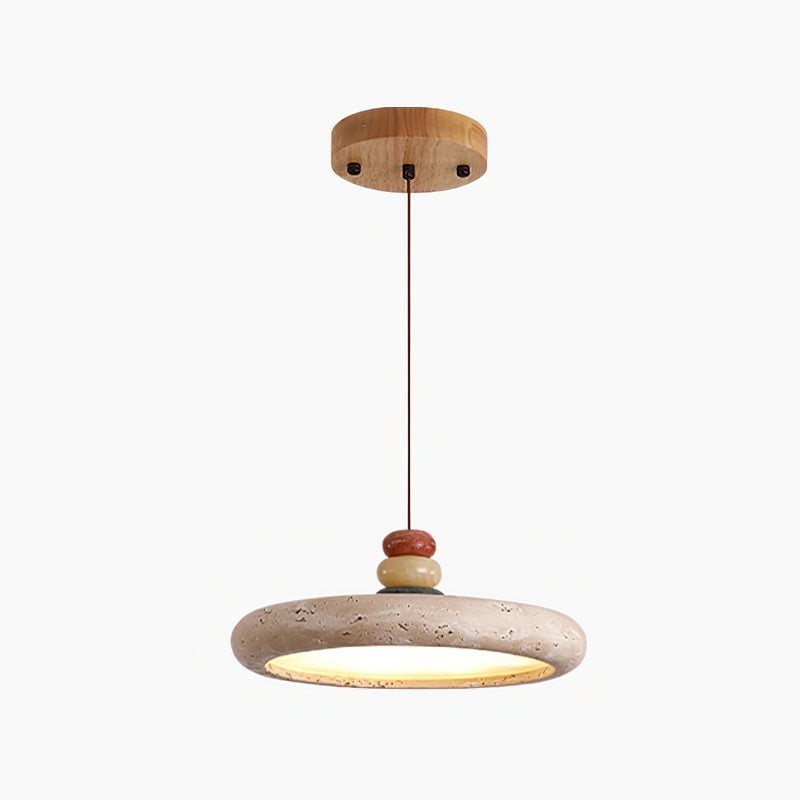 Tinon Pendant Lamp Yellow travertine Marble - Lamp Copper
