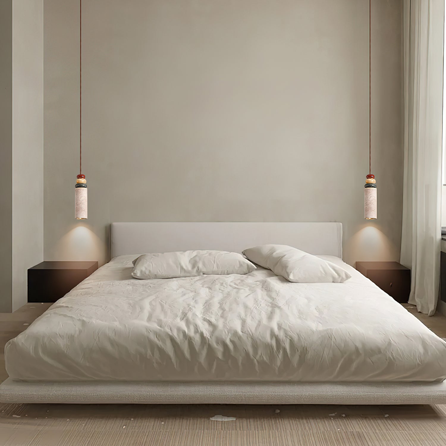Tinon Pendant Lamp Yellow travertine Marble - Lamp Copper