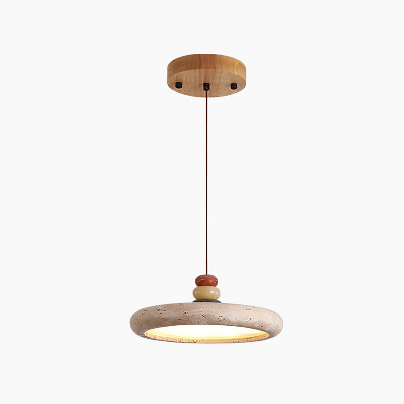 Tinon Pendant Lamp Yellow travertine Marble - Lamp Copper