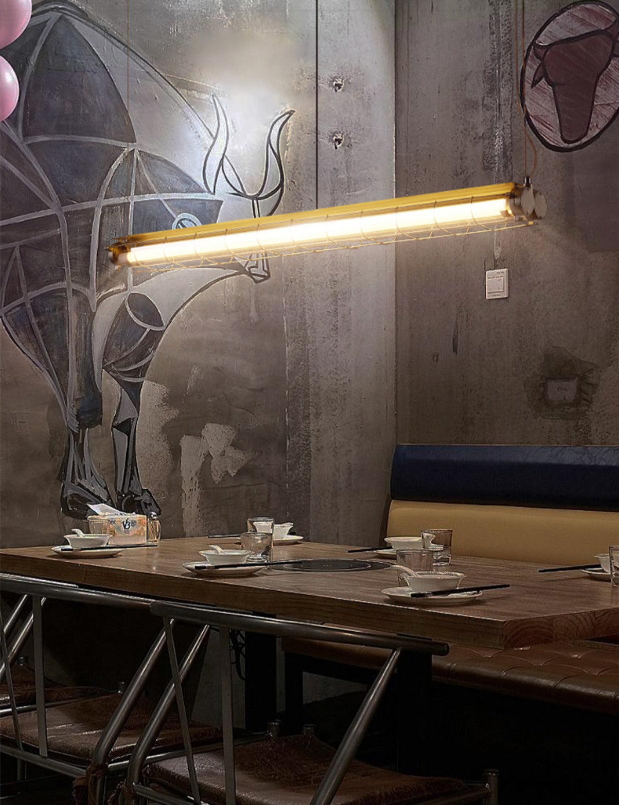 Arsorisra Industrial Linear Pendant Light - Lamp Copper