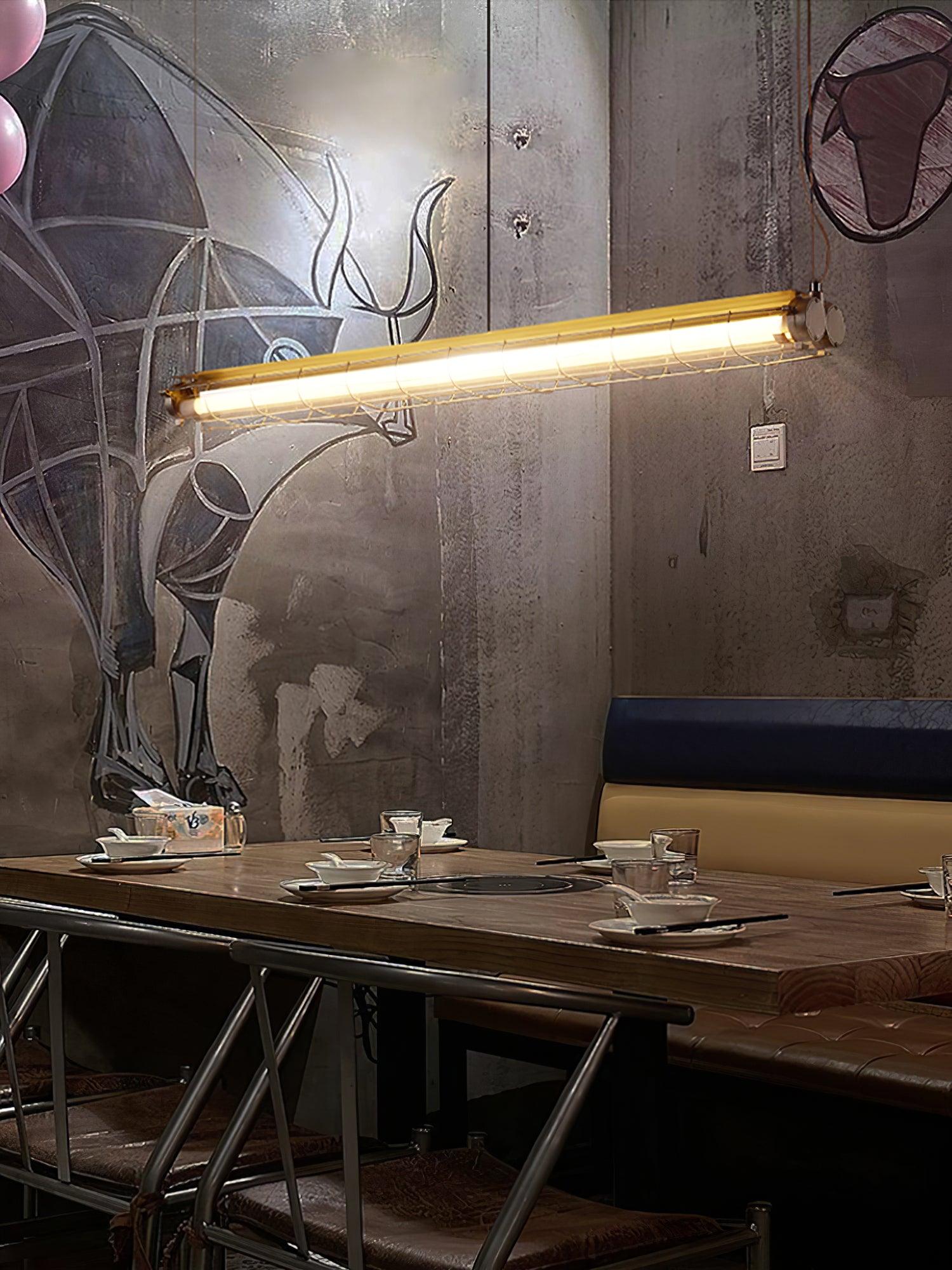Arsorisra Industrial Linear Pendant Light - Lamp Copper