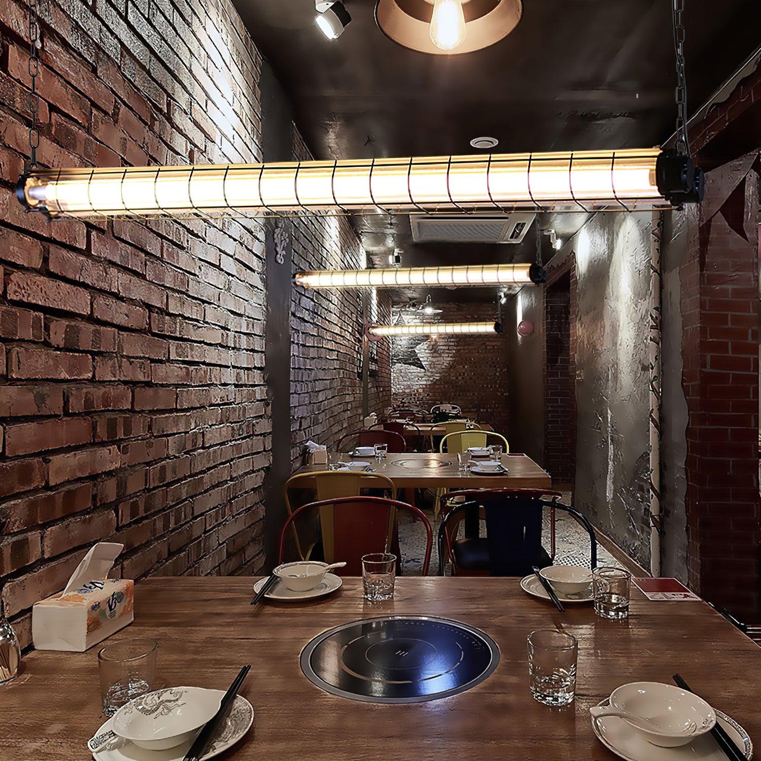 Arsorisra Industrial Linear Pendant Light - Lamp Copper