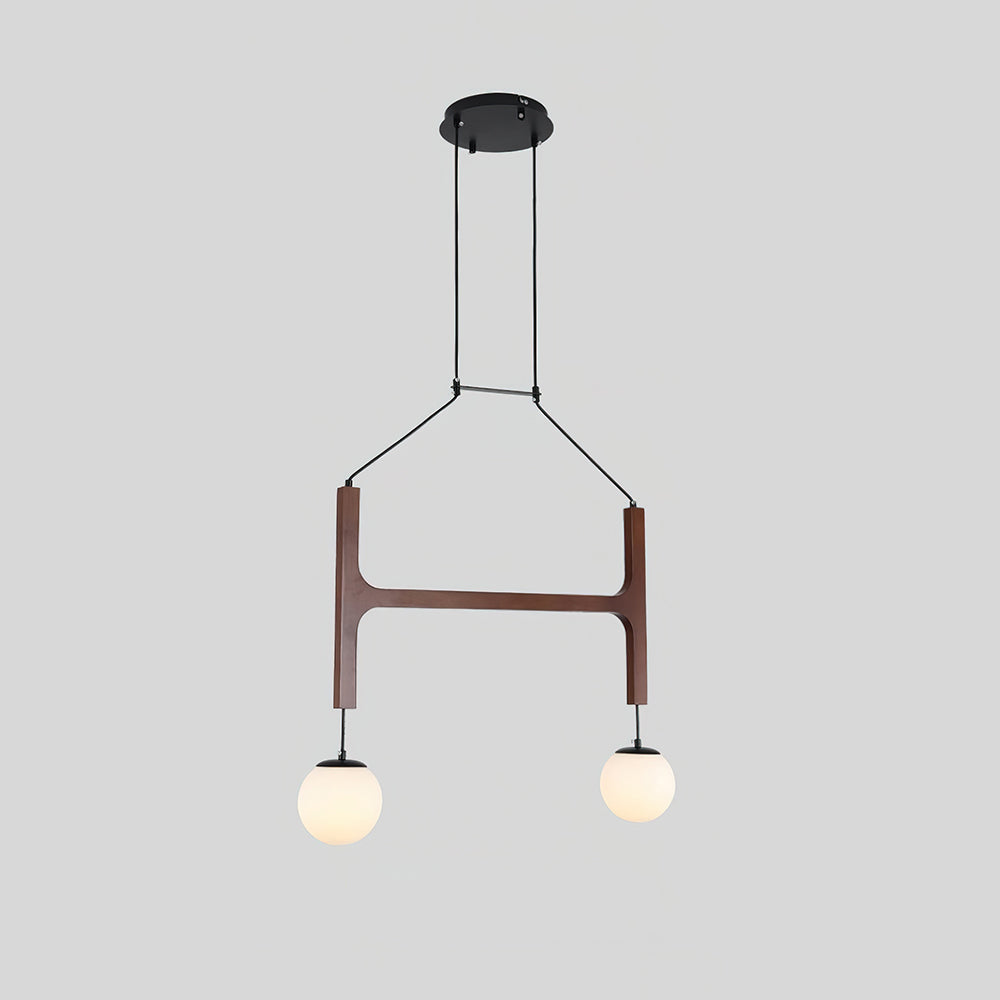 Terra Chandelier Geometric Wood - Lamp Copper