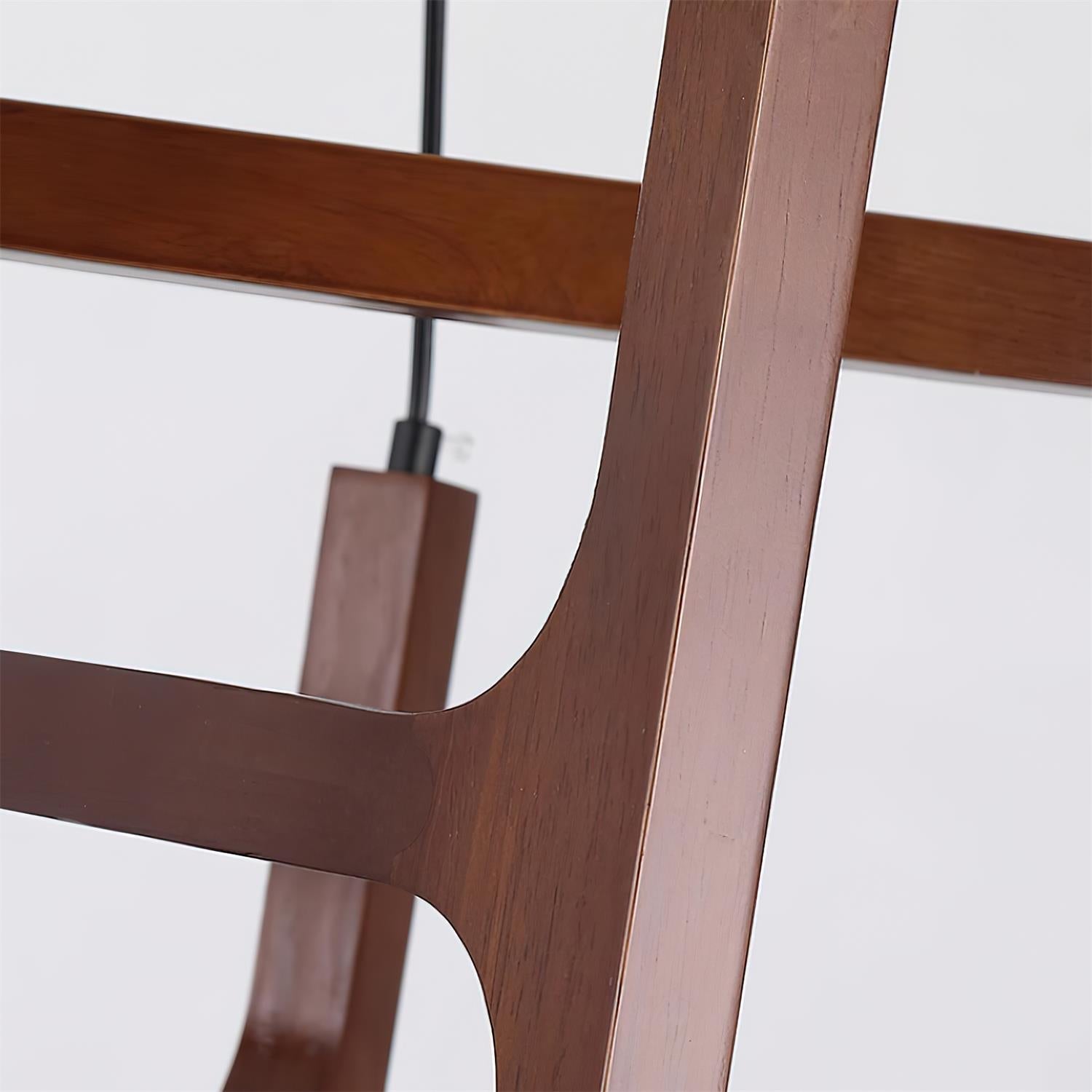 Terra Chandelier Geometric Wood - Lamp Copper