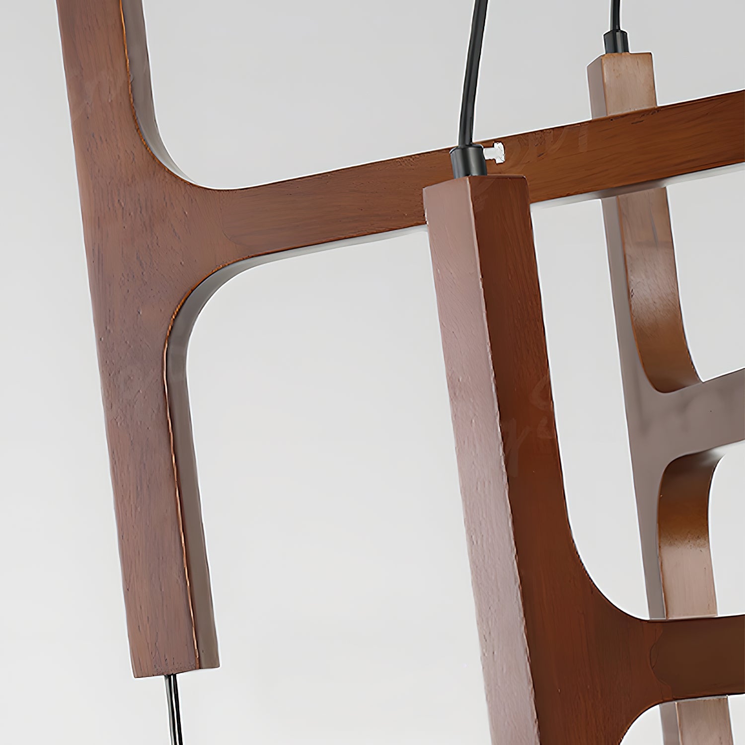 Terra Chandelier Geometric Wood - Lamp Copper