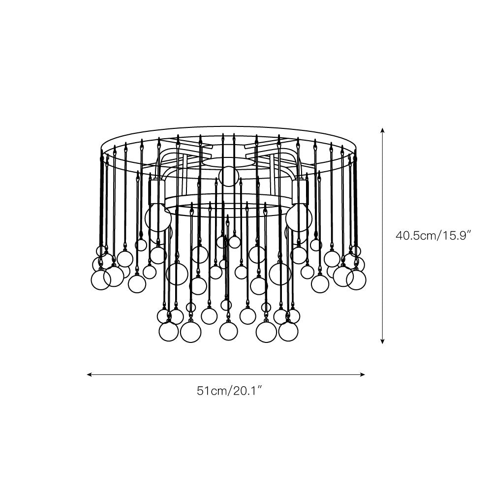 Fljotuvyo Postmodern Luxury Brass Crystal Flush Mount Ceiling Lamp - Lamp Copper
