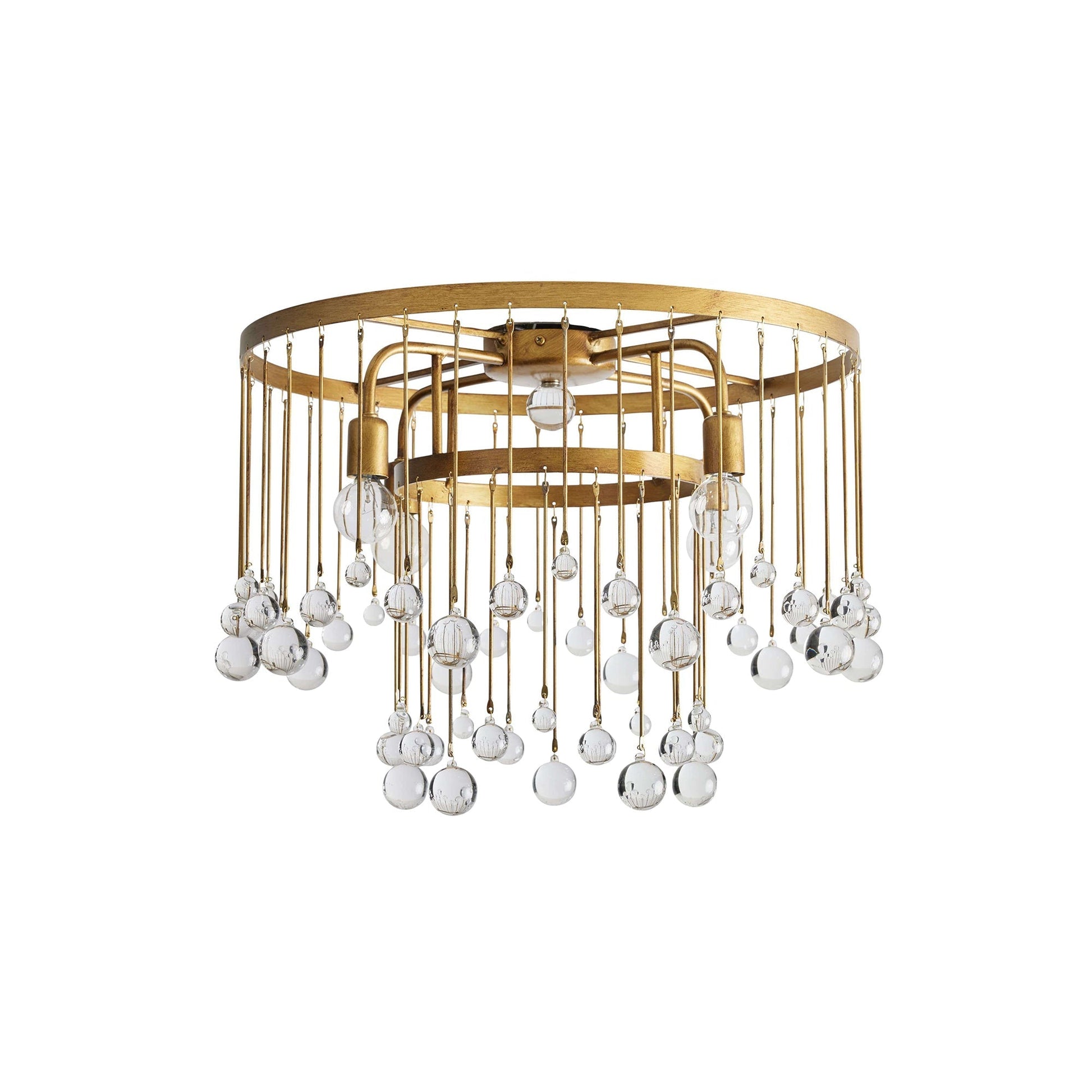 Fljotuvyo Postmodern Luxury Brass Crystal Flush Mount Ceiling Lamp - Lamp Copper