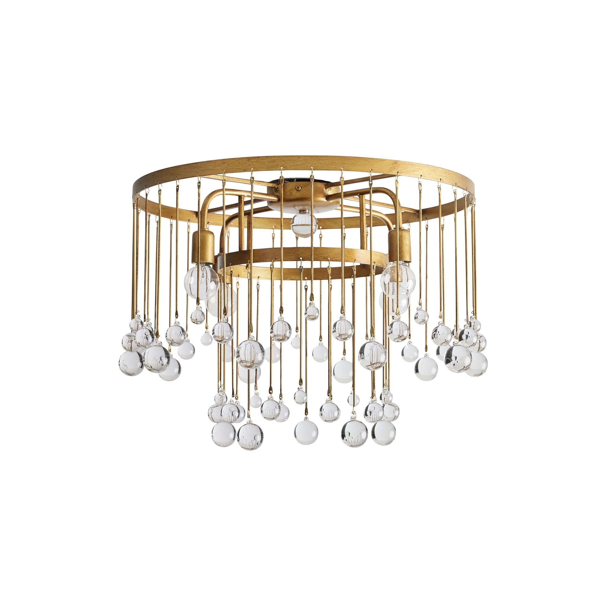Fljotuvyo Postmodern Luxury Brass Crystal Flush Mount Ceiling Lamp - Lamp Copper