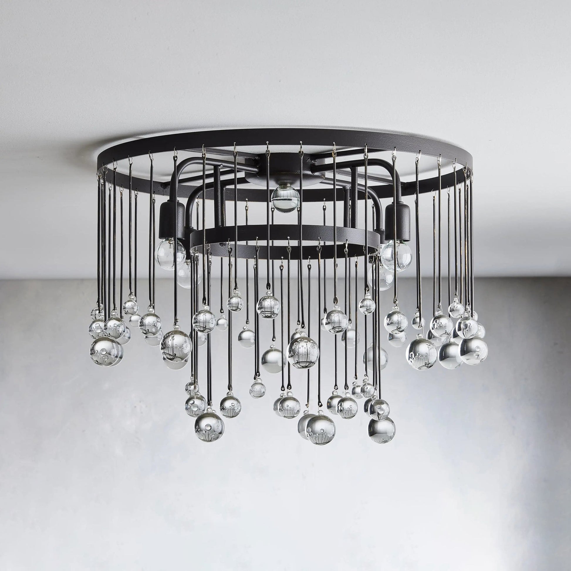 Fljotuvyo Postmodern Luxury Brass Crystal Flush Mount Ceiling Lamp - Lamp Copper