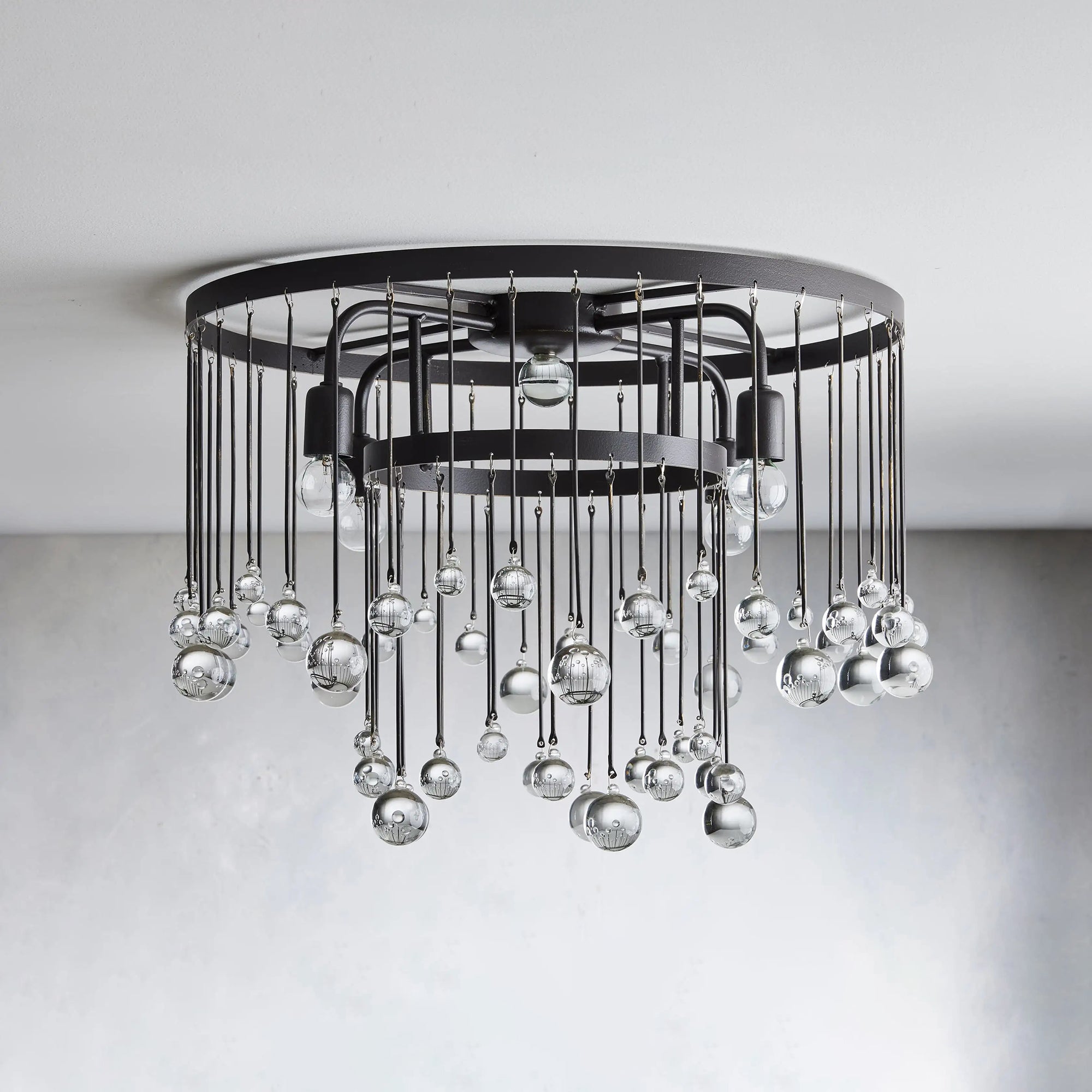 Fljotuvyo Postmodern Luxury Brass Crystal Flush Mount Ceiling Lamp - Lamp Copper