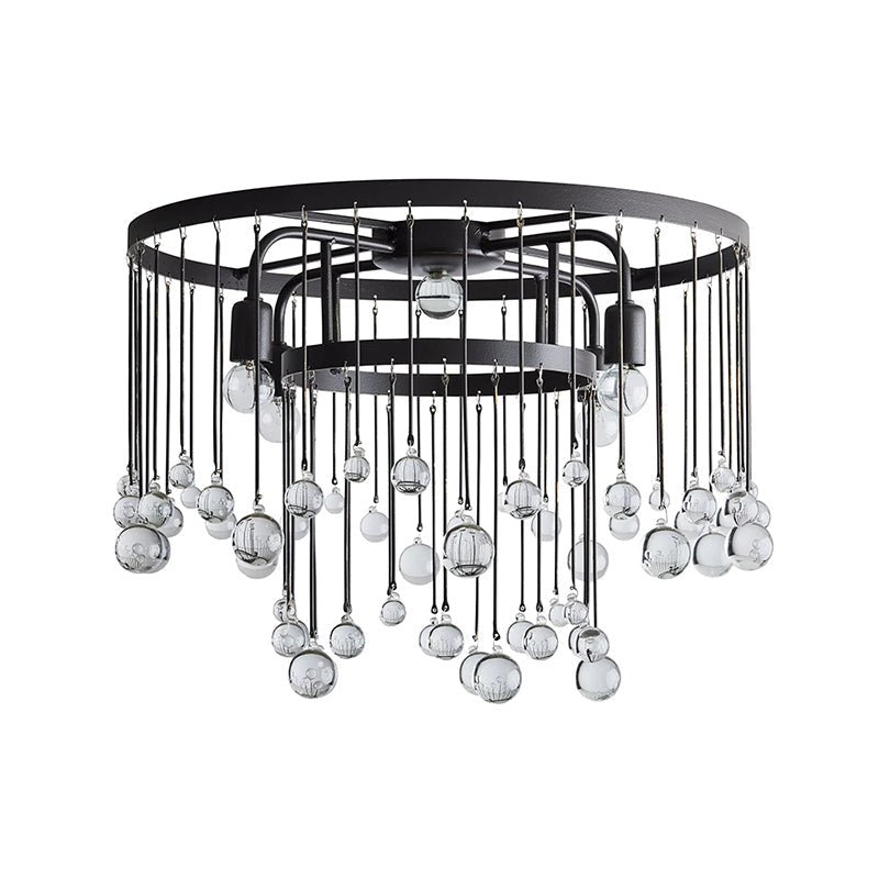 Fljotuvyo Postmodern Luxury Brass Crystal Flush Mount Ceiling Lamp - Lamp Copper