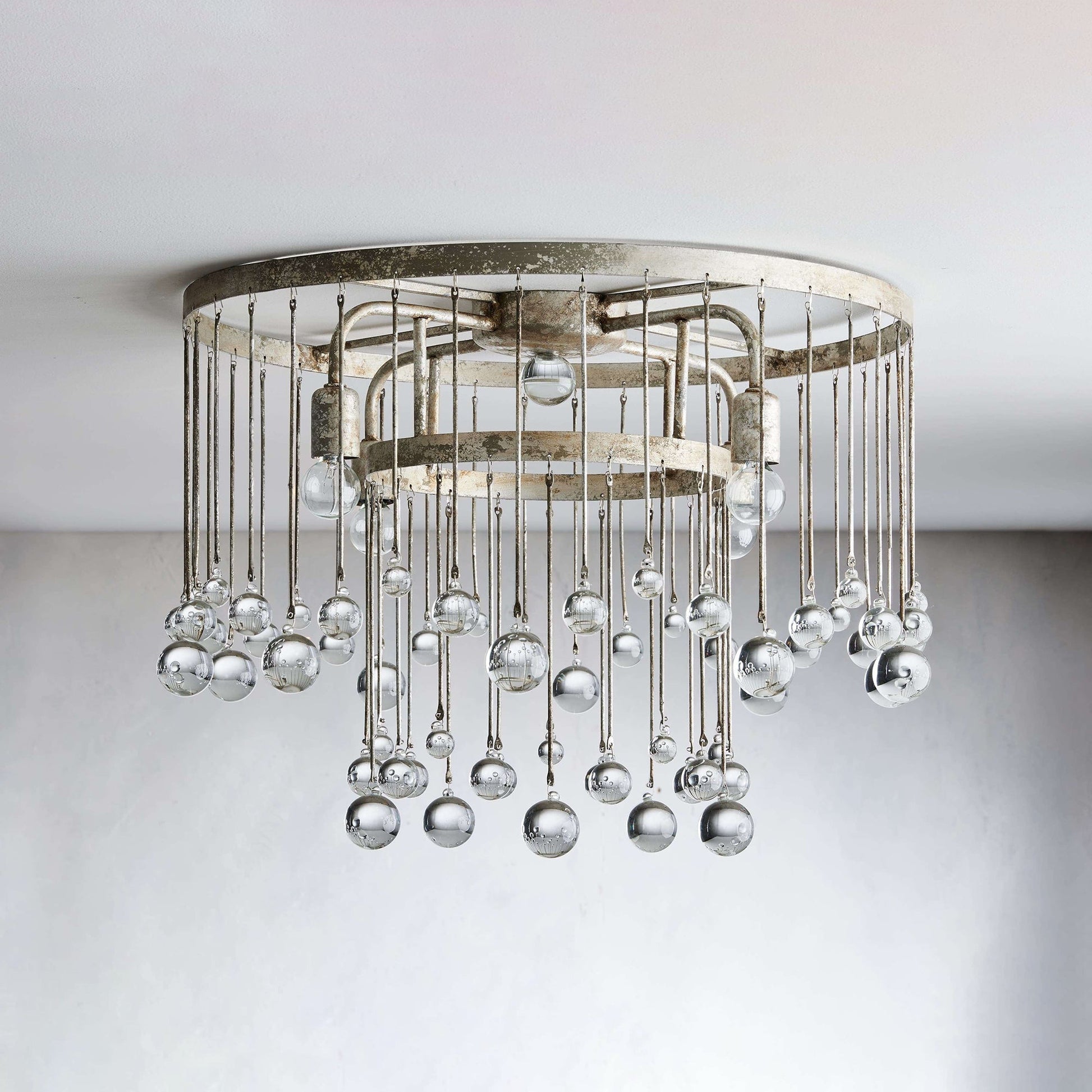 Fljotuvyo Postmodern Luxury Brass Crystal Flush Mount Ceiling Lamp - Lamp Copper