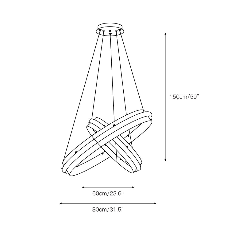 Himinuvyo Modern Minimalist LED Acrylic Metal Chandelier - Lamp Copper
