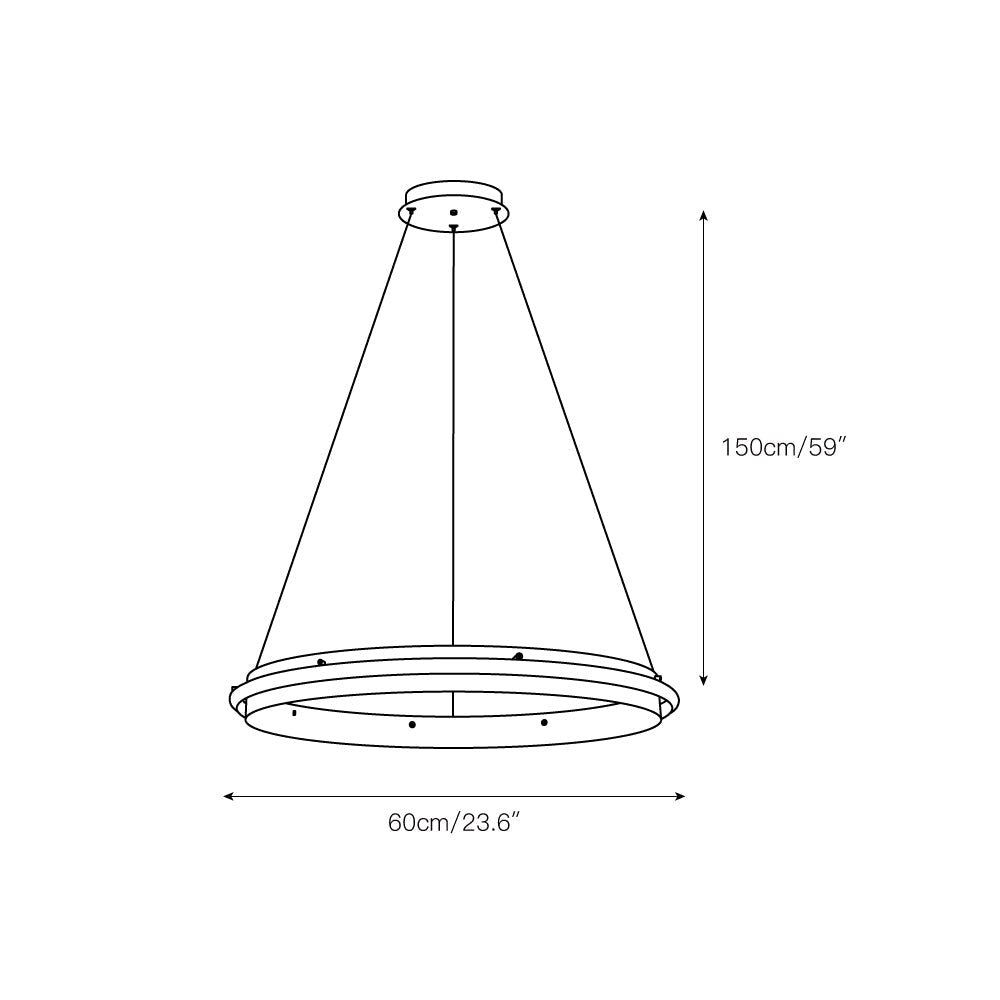 Himinuvyo Modern Minimalist LED Acrylic Metal Chandelier - Lamp Copper