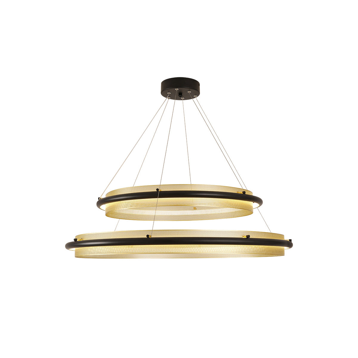 Himinuvyo Modern Minimalist LED Acrylic Metal Chandelier - Lamp Copper