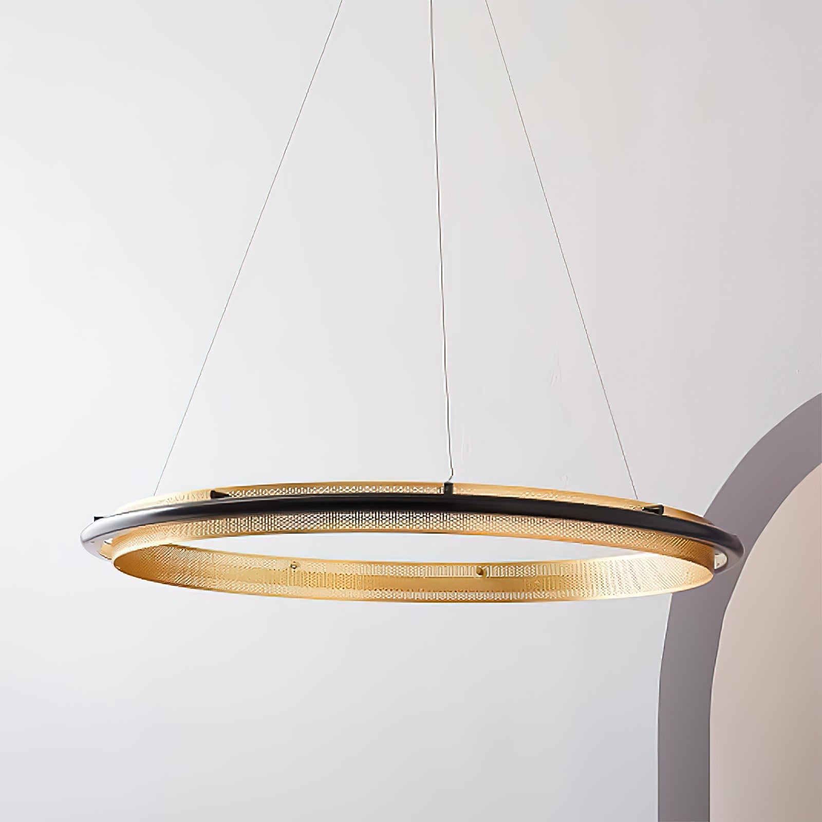 Himinuvyo Modern Minimalist LED Acrylic Metal Chandelier - Lamp Copper