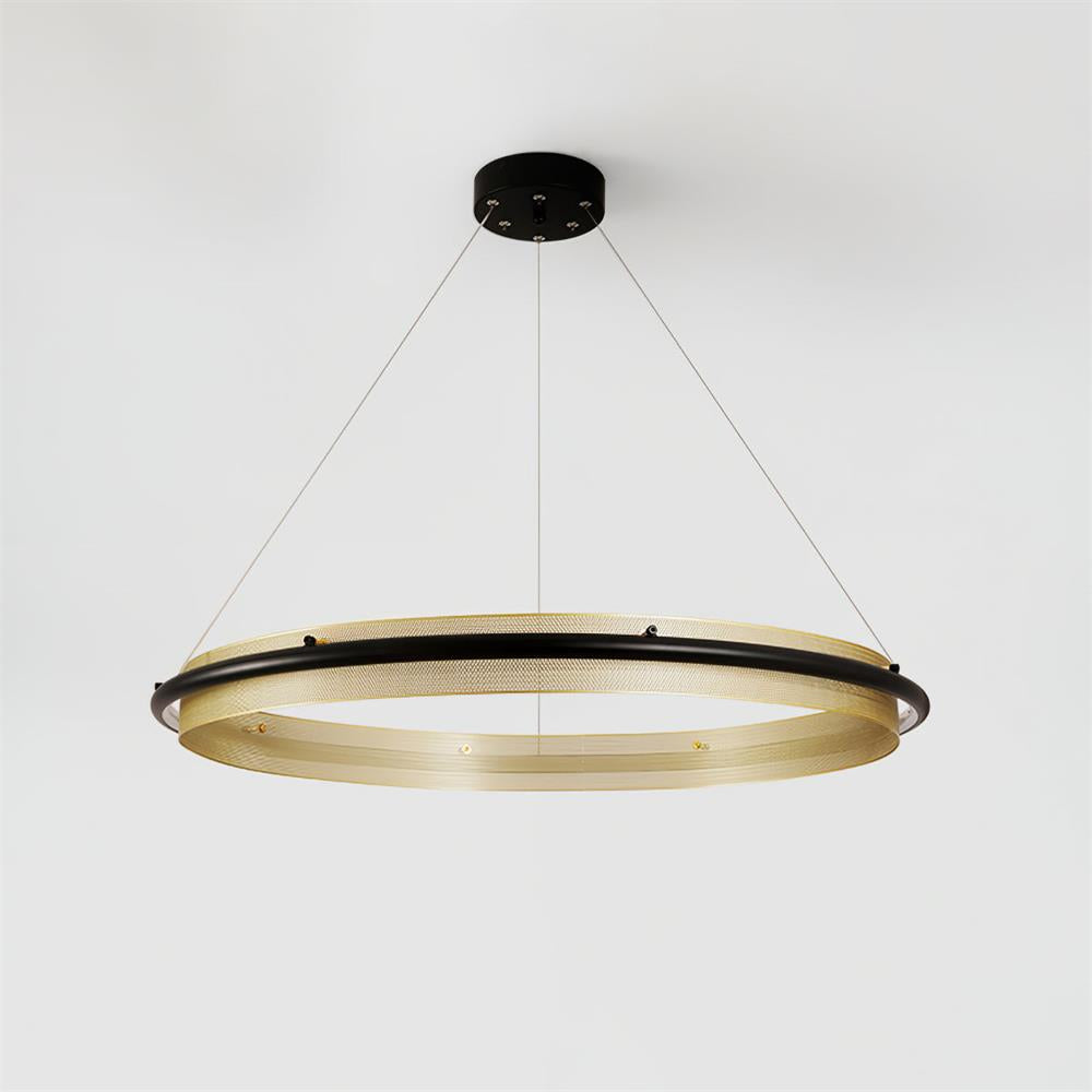 Himinuvyo Modern Minimalist LED Acrylic Metal Chandelier - Lamp Copper