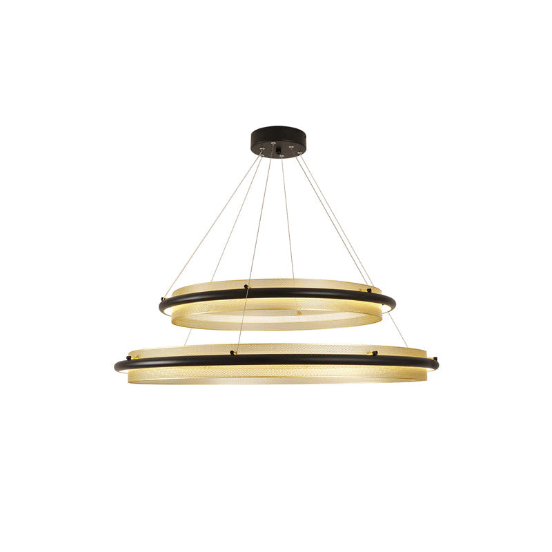 Himinuvyo Modern Minimalist LED Acrylic Metal Chandelier - Lamp Copper