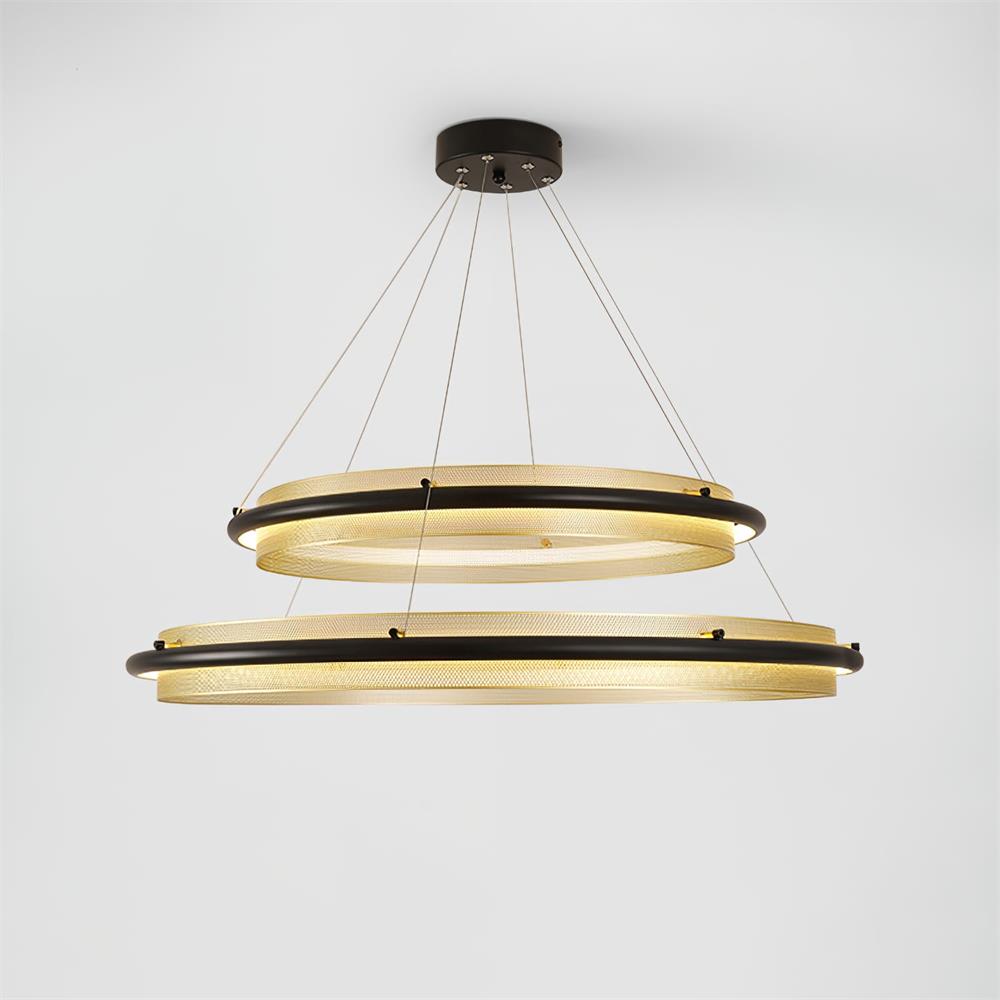 Himinuvyo Modern Minimalist LED Acrylic Metal Chandelier - Lamp Copper