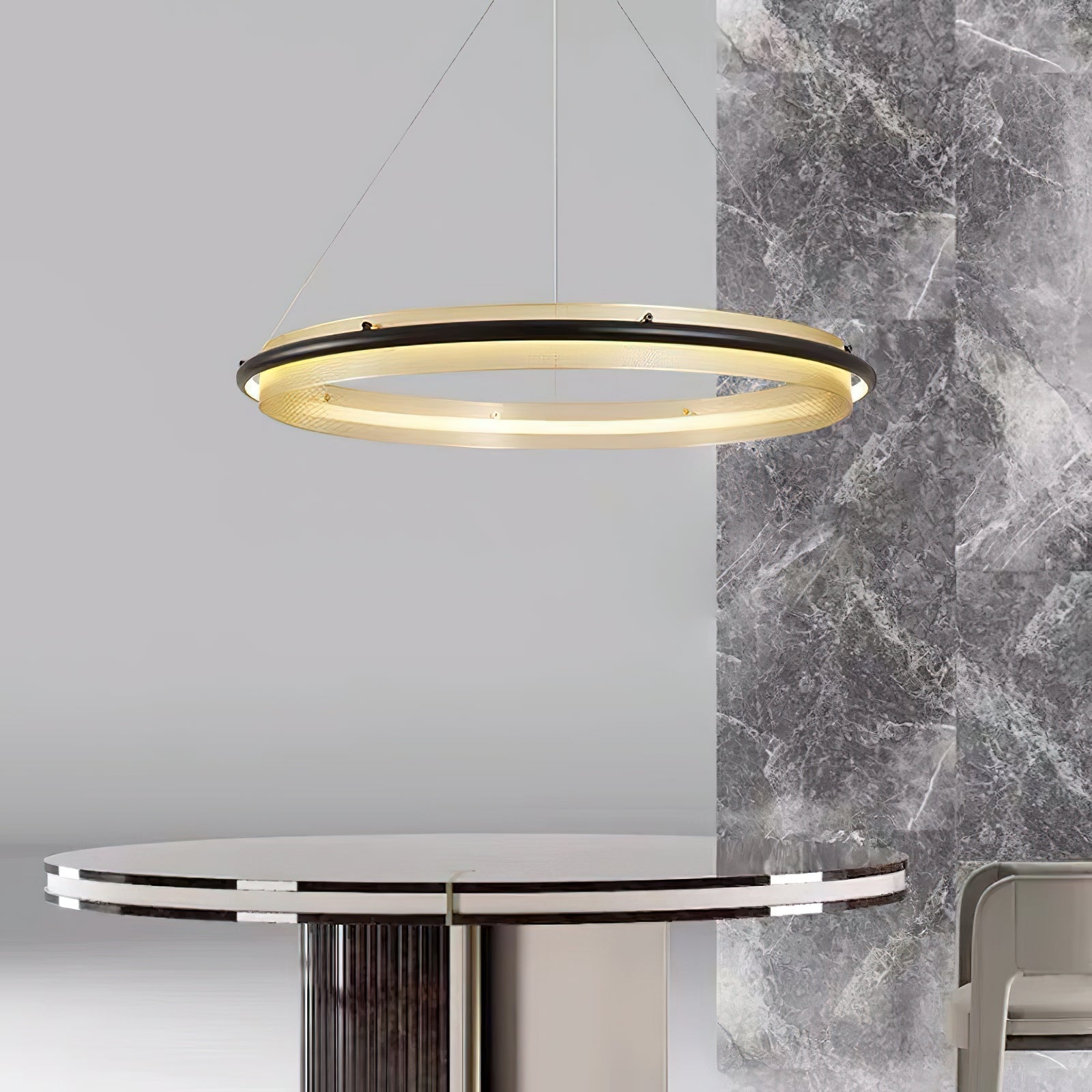Himinuvyo Modern Minimalist LED Acrylic Metal Chandelier - Lamp Copper