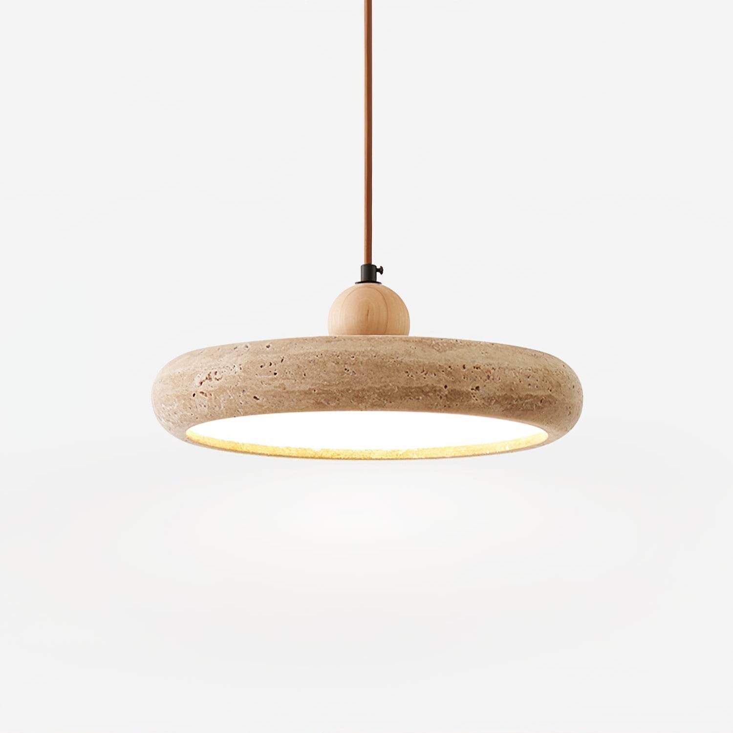 Zesolor Minimalist Travertine Pendant Light - Lamp Copper