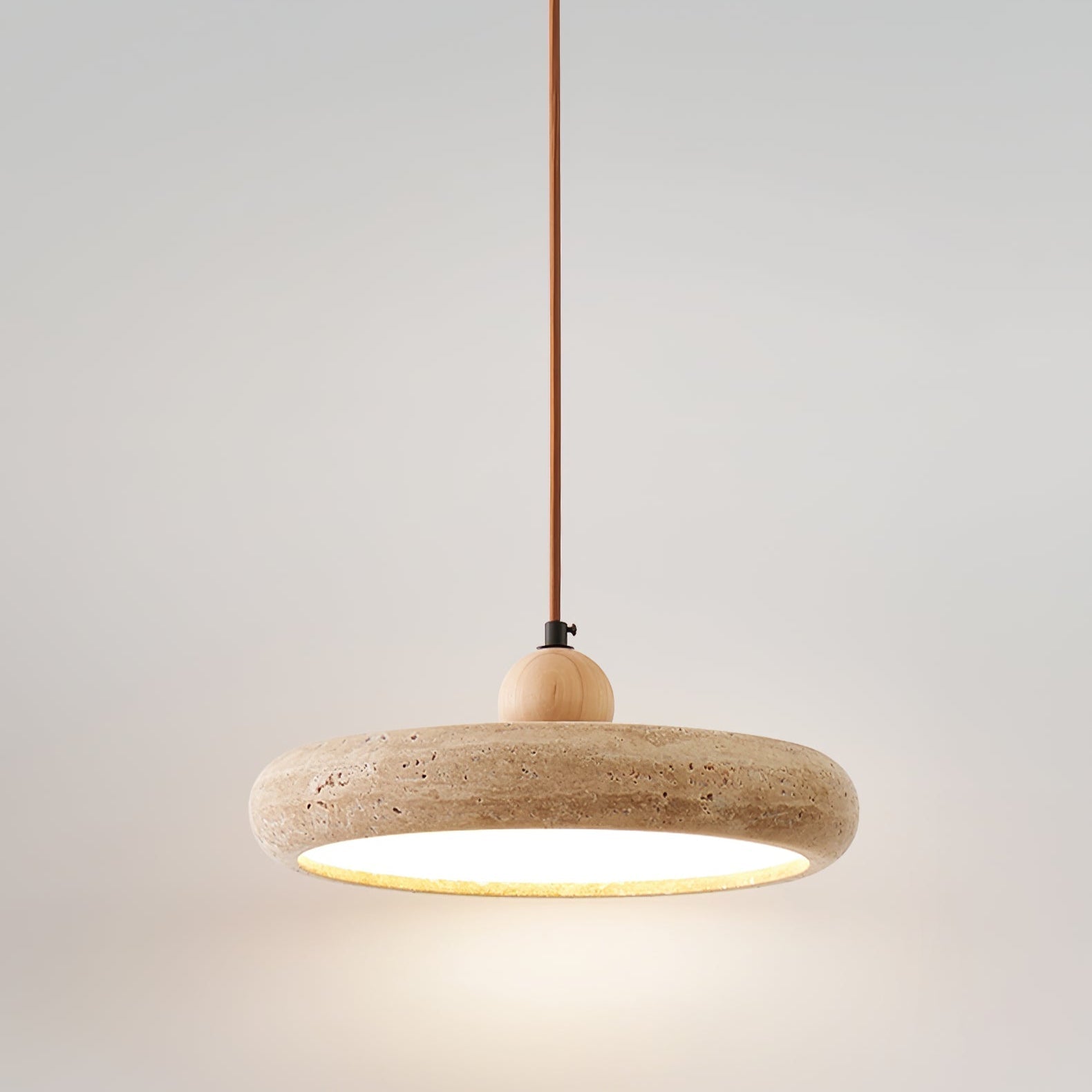 Zesolor Minimalist Travertine Pendant Light - Lamp Copper