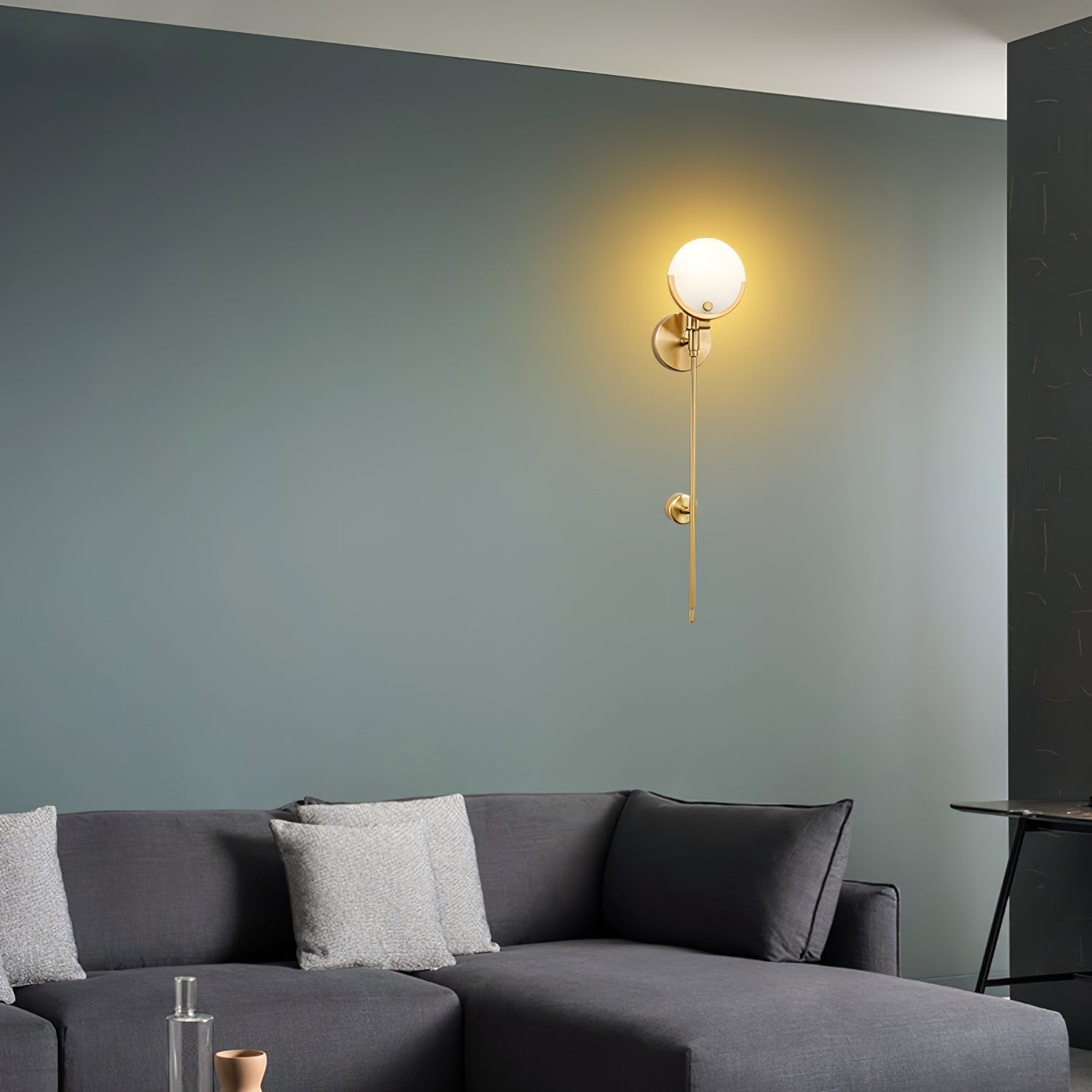 Bravi Brass Sconce Alabaster - Lamp Copper