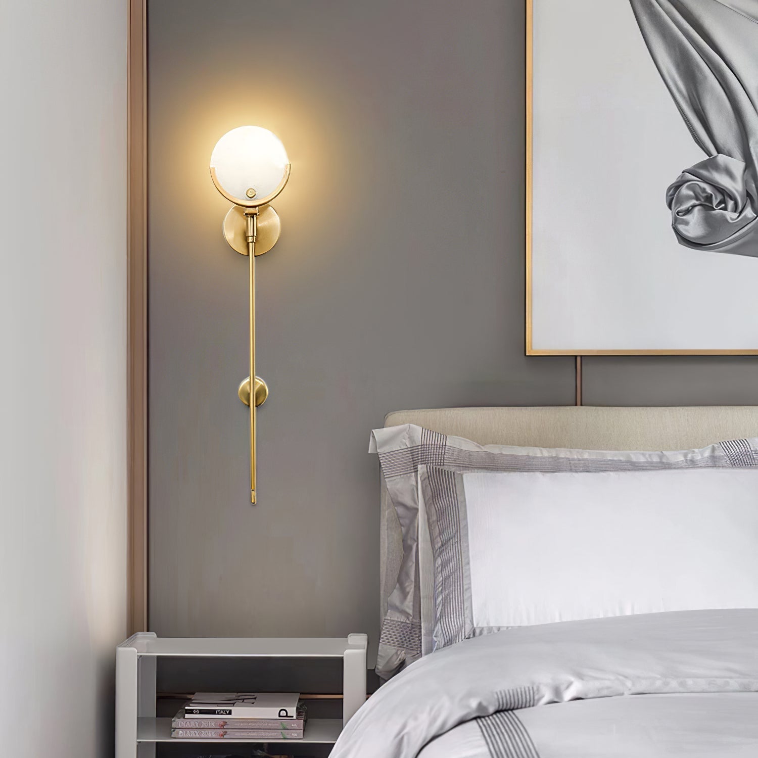 Bravi Brass Sconce Alabaster - Lamp Copper