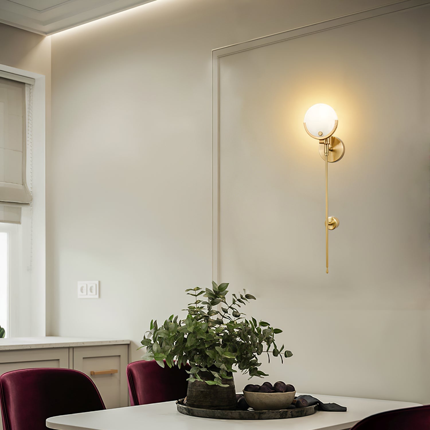 Bravi Brass Sconce Alabaster - Lamp Copper