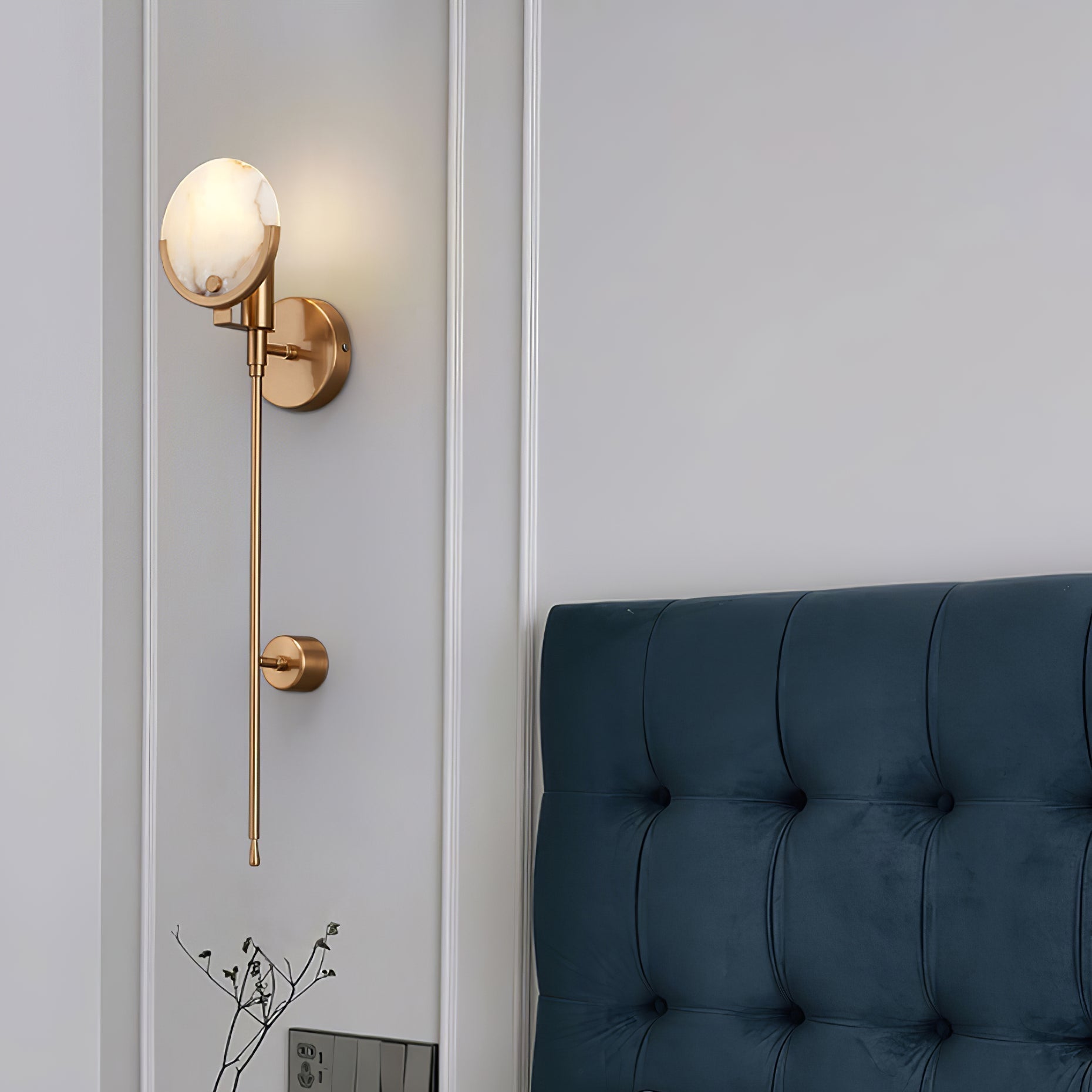 Bravi Brass Sconce Alabaster - Lamp Copper