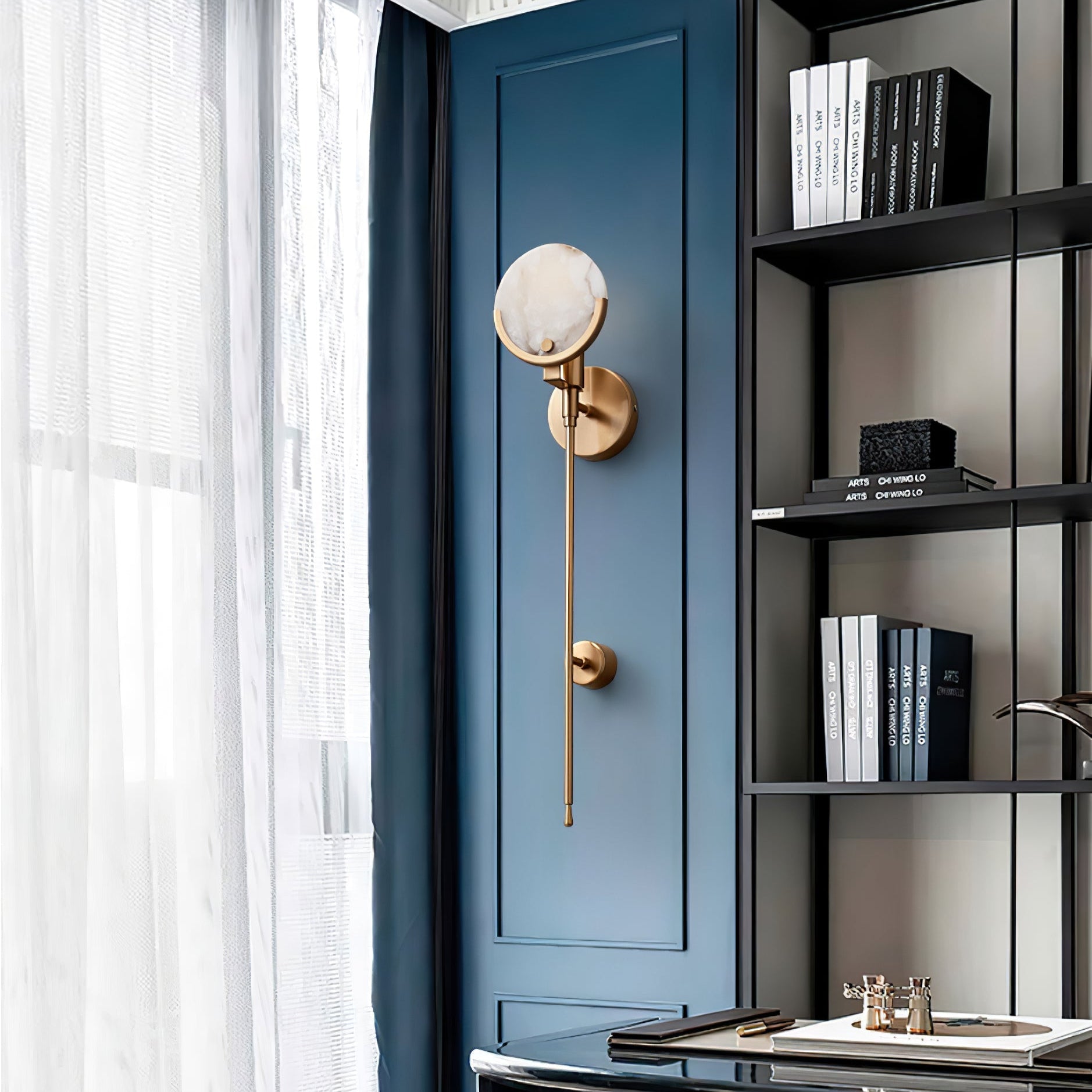 Bravi Brass Sconce Alabaster - Lamp Copper