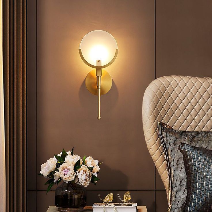 Bravi Brass Sconce Alabaster - Lamp Copper