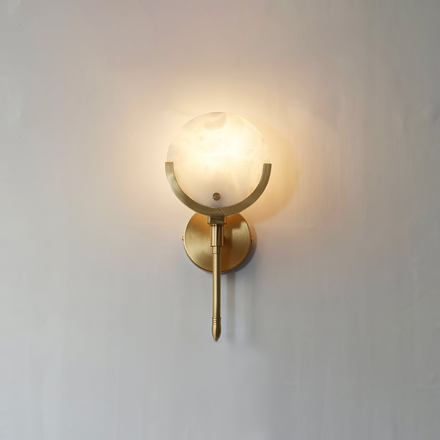 Bravi Brass Sconce Alabaster - Lamp Copper