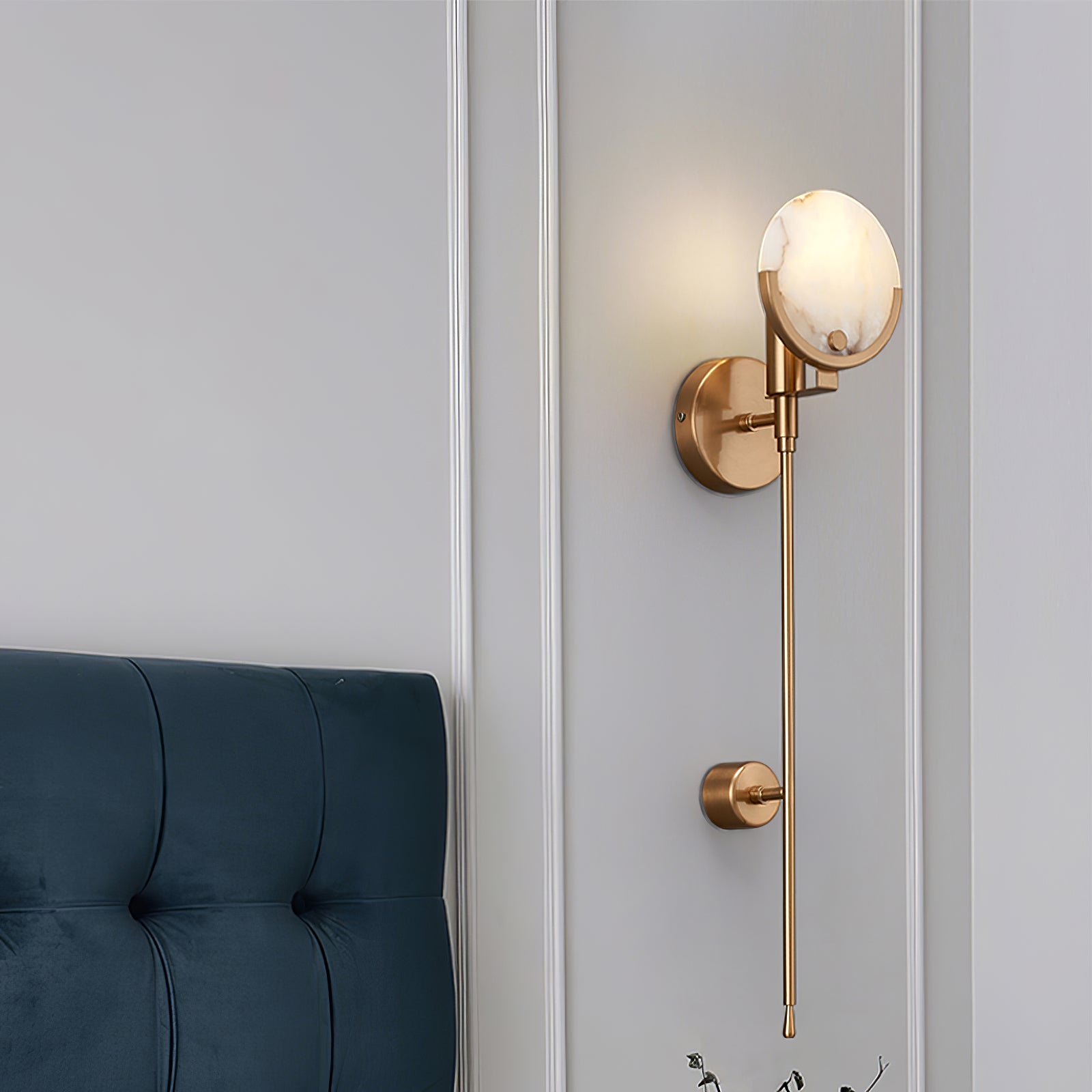 Bravi Brass Sconce Alabaster - Lamp Copper