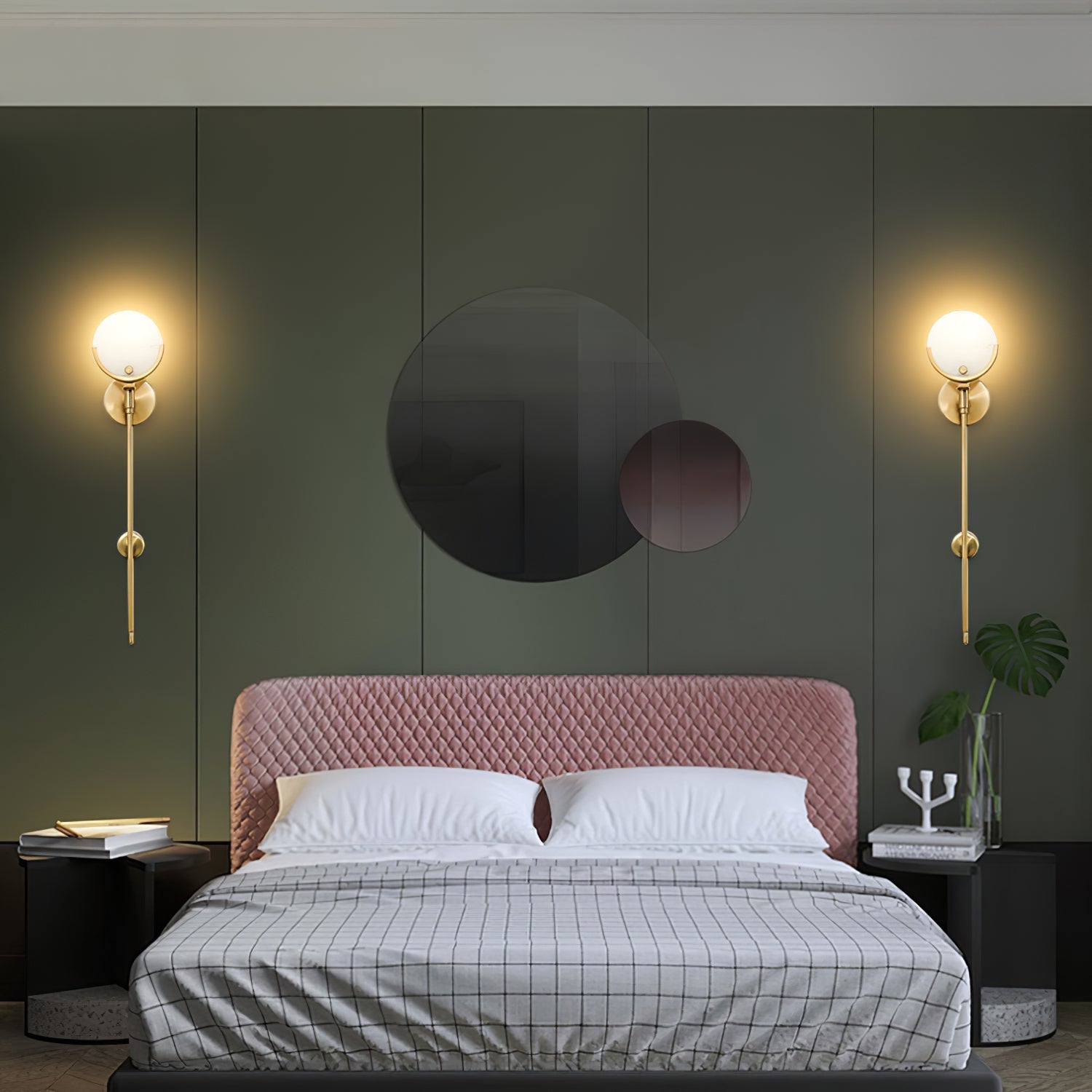 Bravi Brass Sconce Alabaster - Lamp Copper