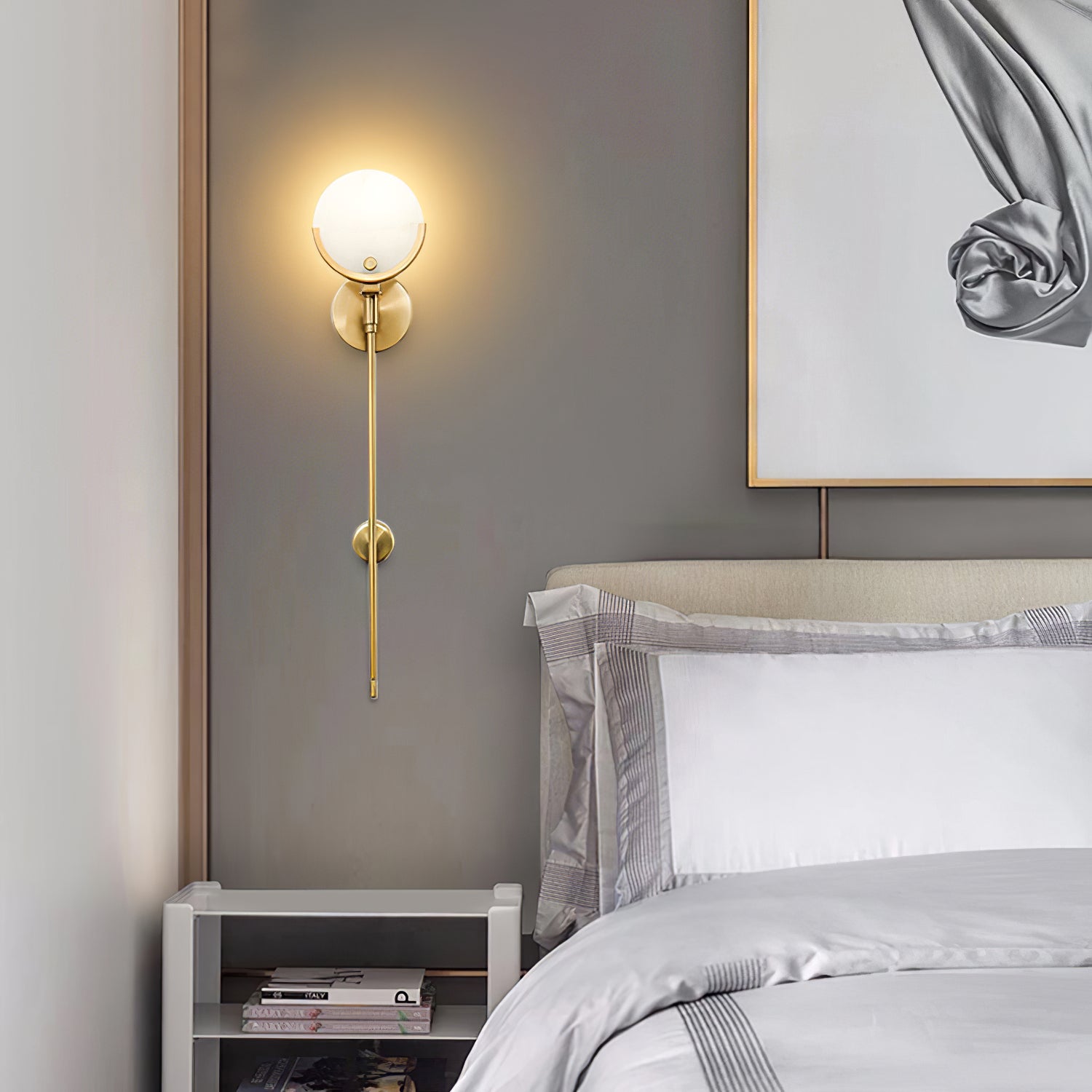 Bravi Brass Sconce Alabaster - Lamp Copper