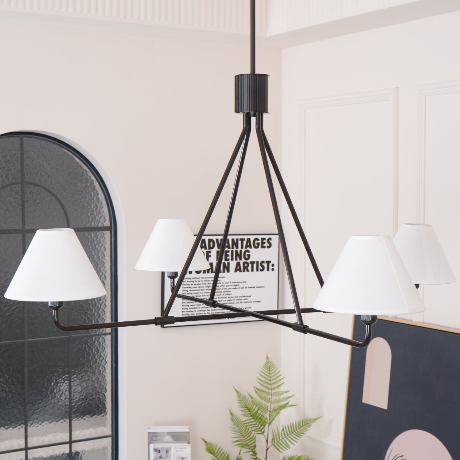 Ornuvyh Vintage Industrial Metal Fabric Chandelier - Lamp Copper
