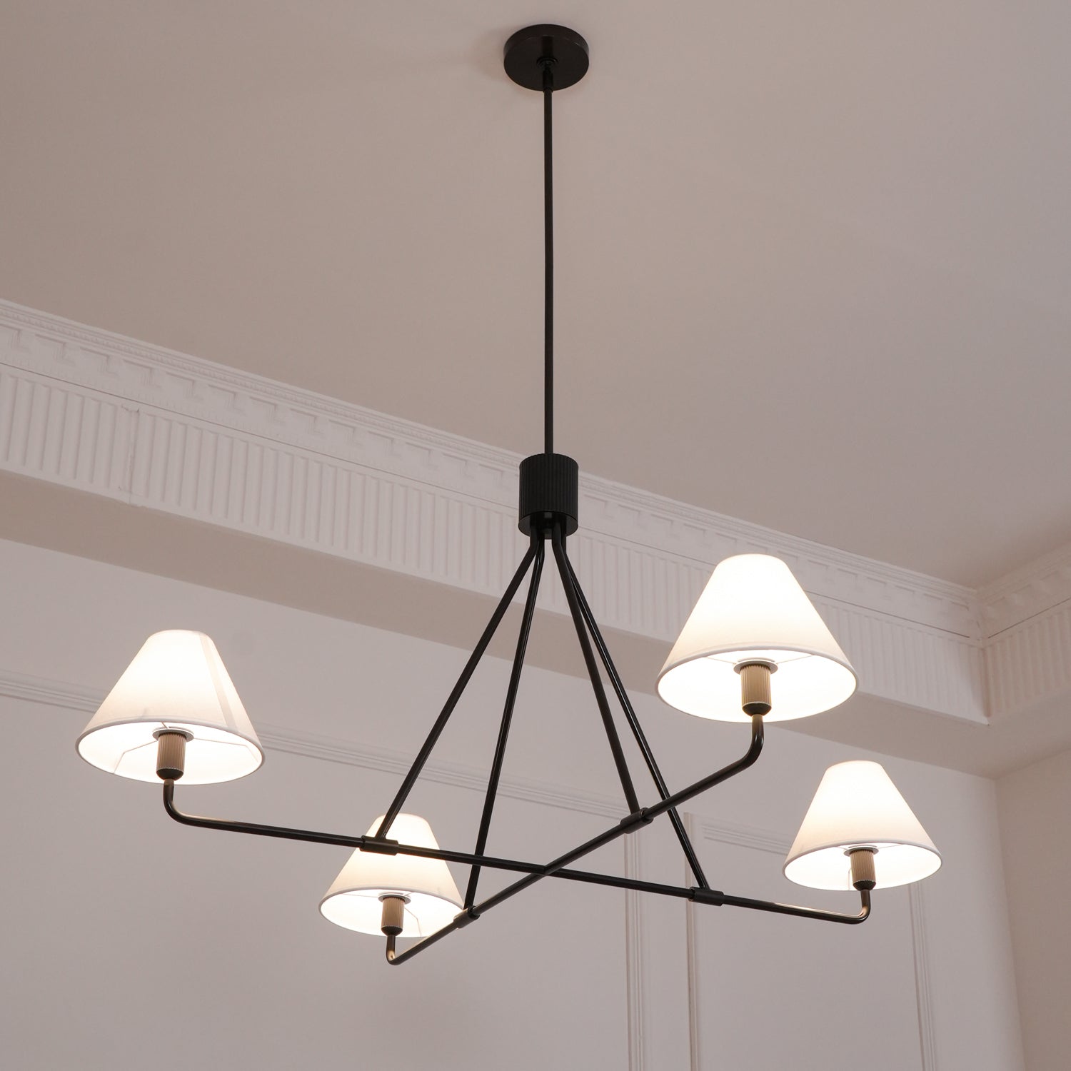 Ornuvyh Vintage Industrial Metal Fabric Chandelier - Lamp Copper