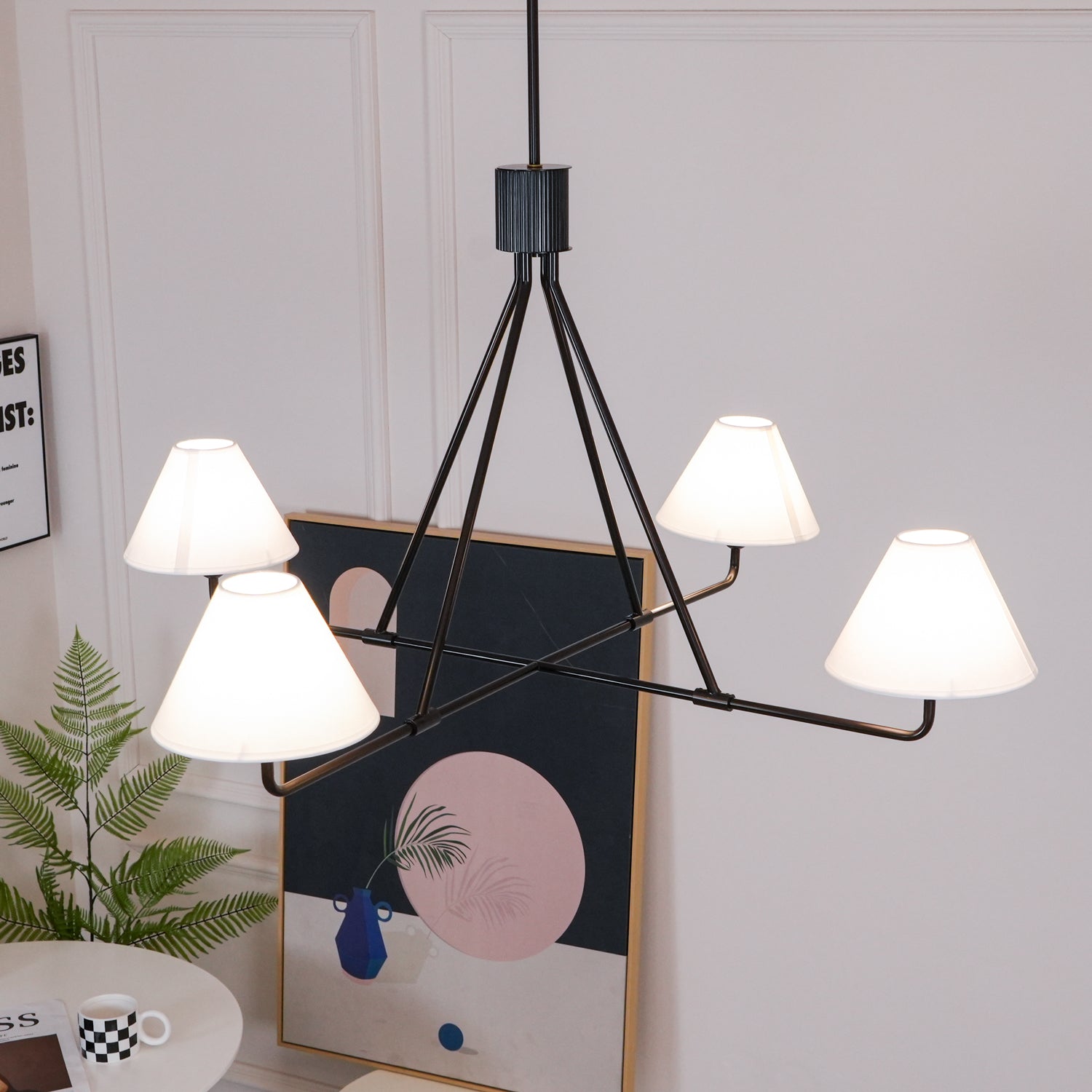 Ornuvyh Vintage Industrial Metal Fabric Chandelier - Lamp Copper