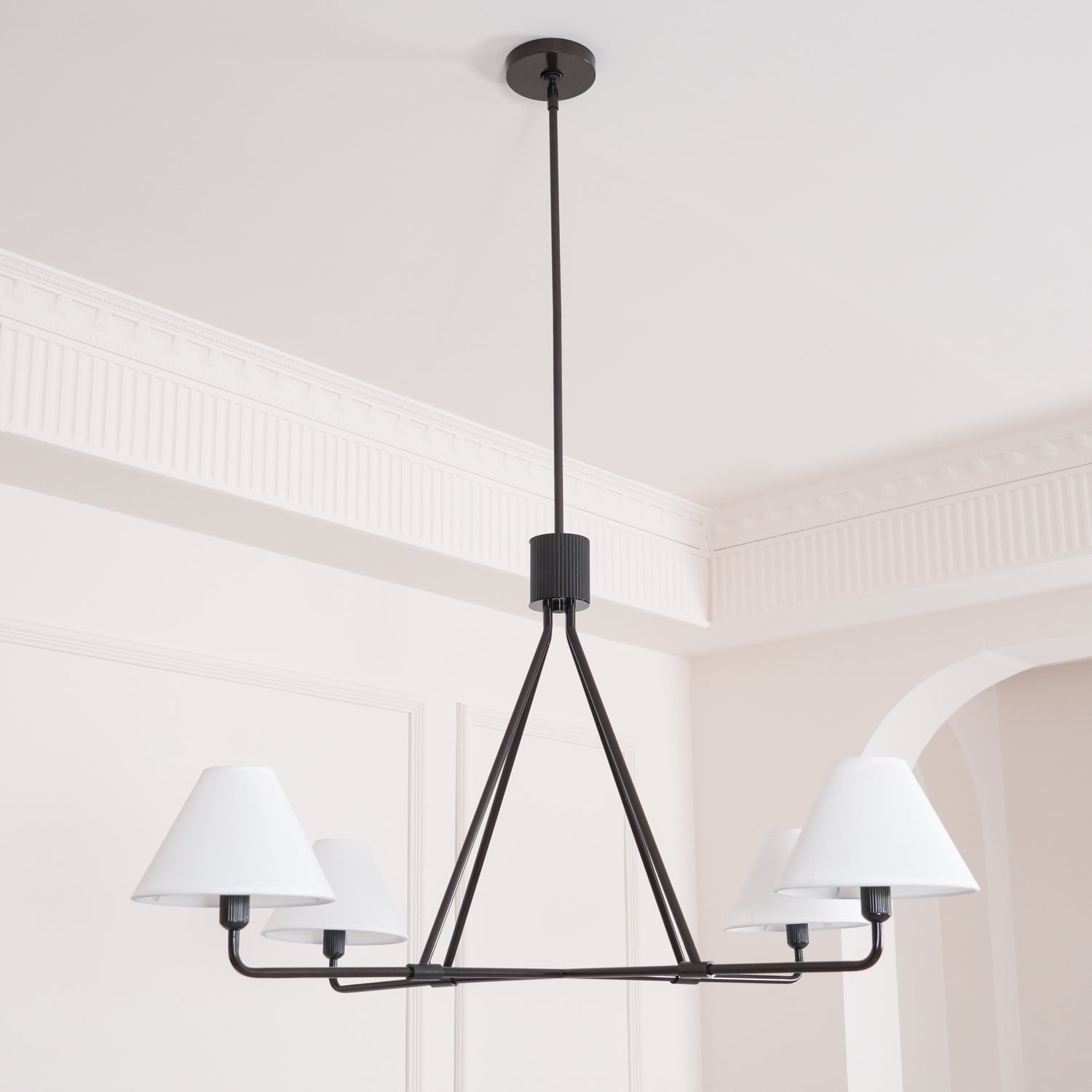 Ornuvyh Vintage Industrial Metal Fabric Chandelier - Lamp Copper