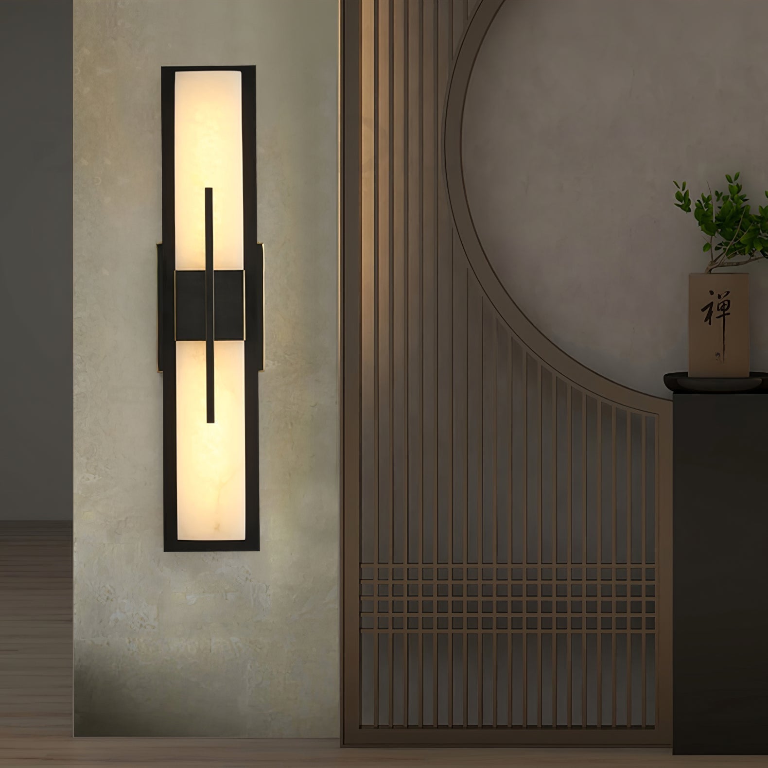 Lylirel Rectangular Alabaster Wall Light - Lamp Copper