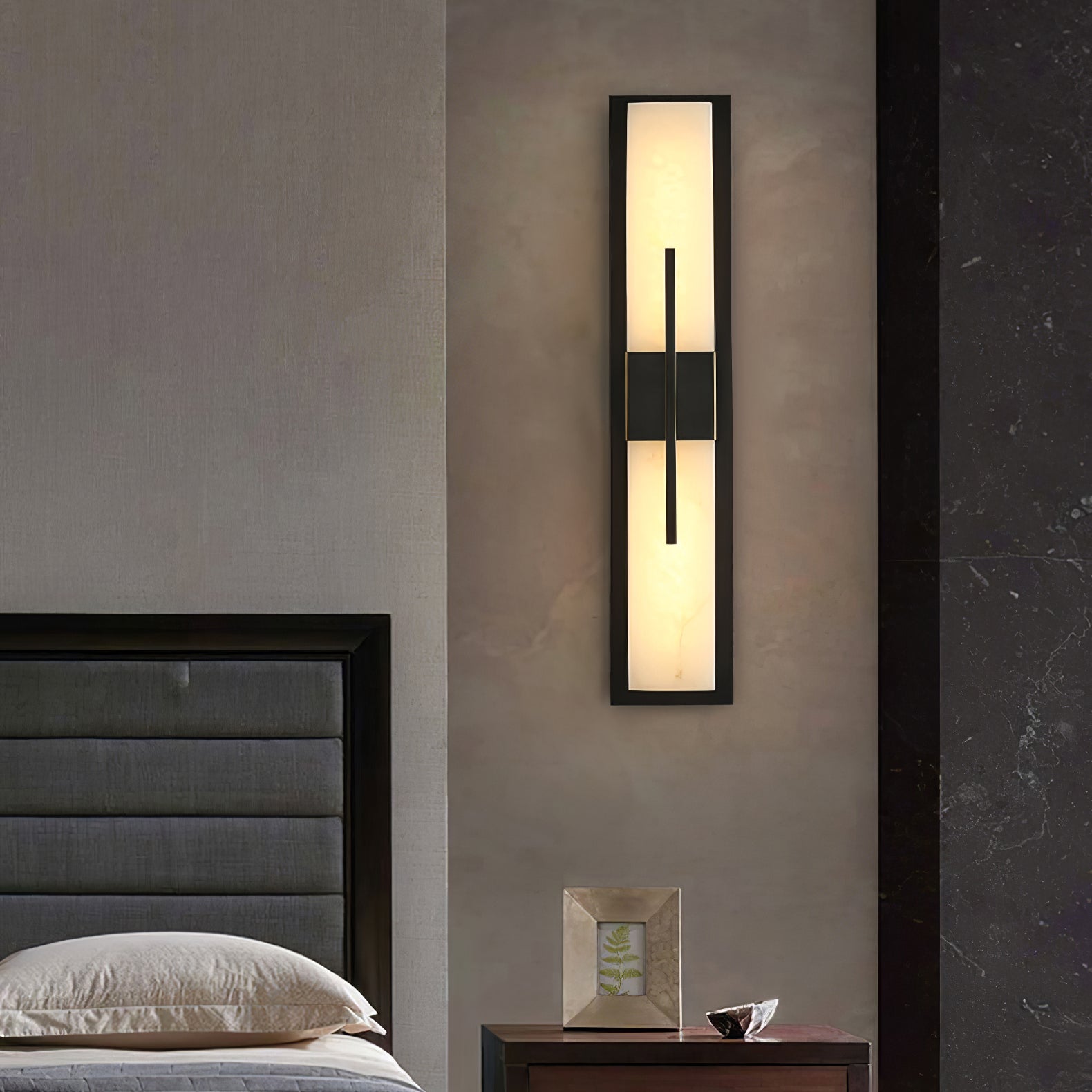 Lylirel Rectangular Alabaster Wall Light - Lamp Copper
