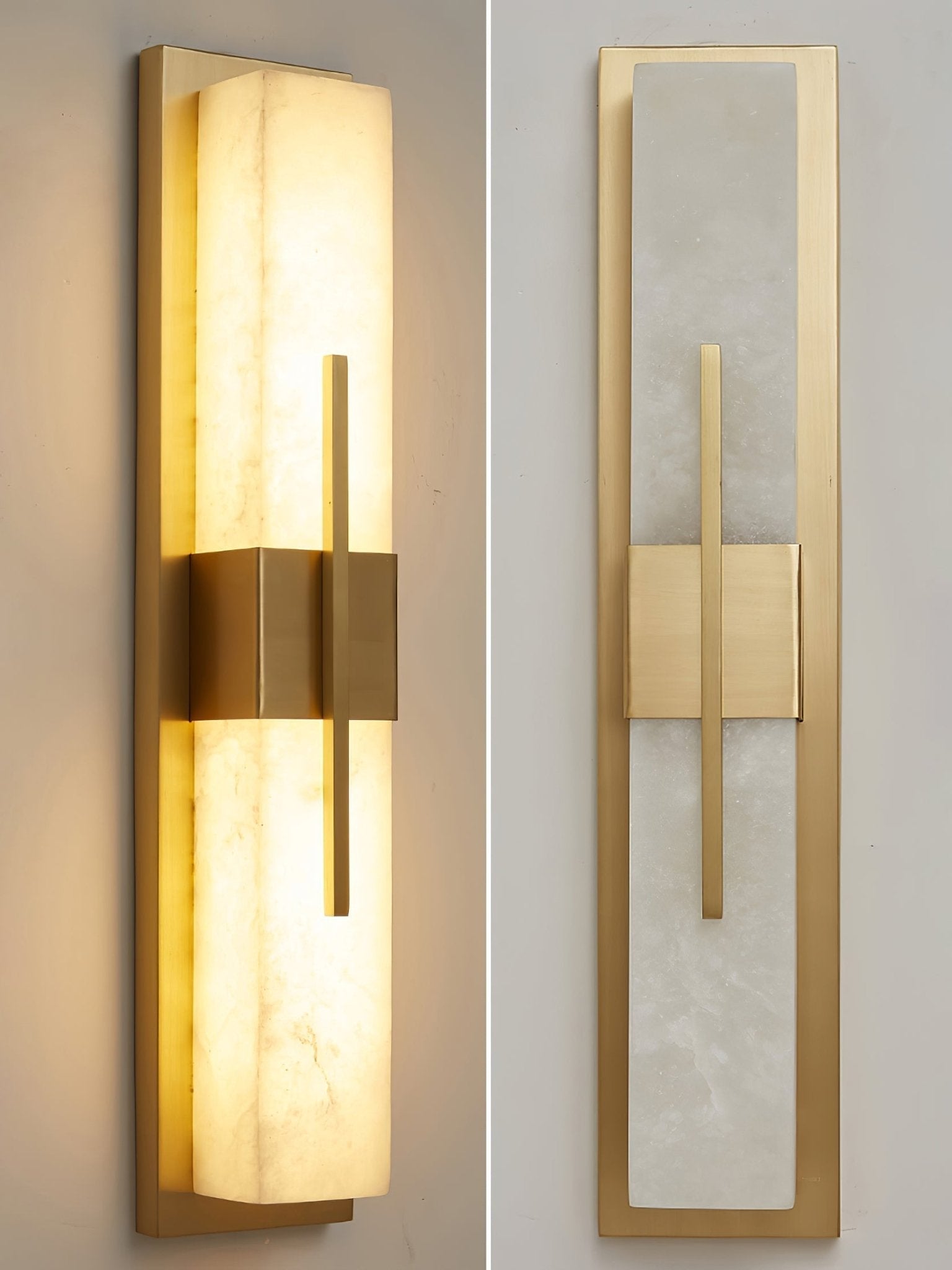 Lylirel Rectangular Alabaster Wall Light - Lamp Copper