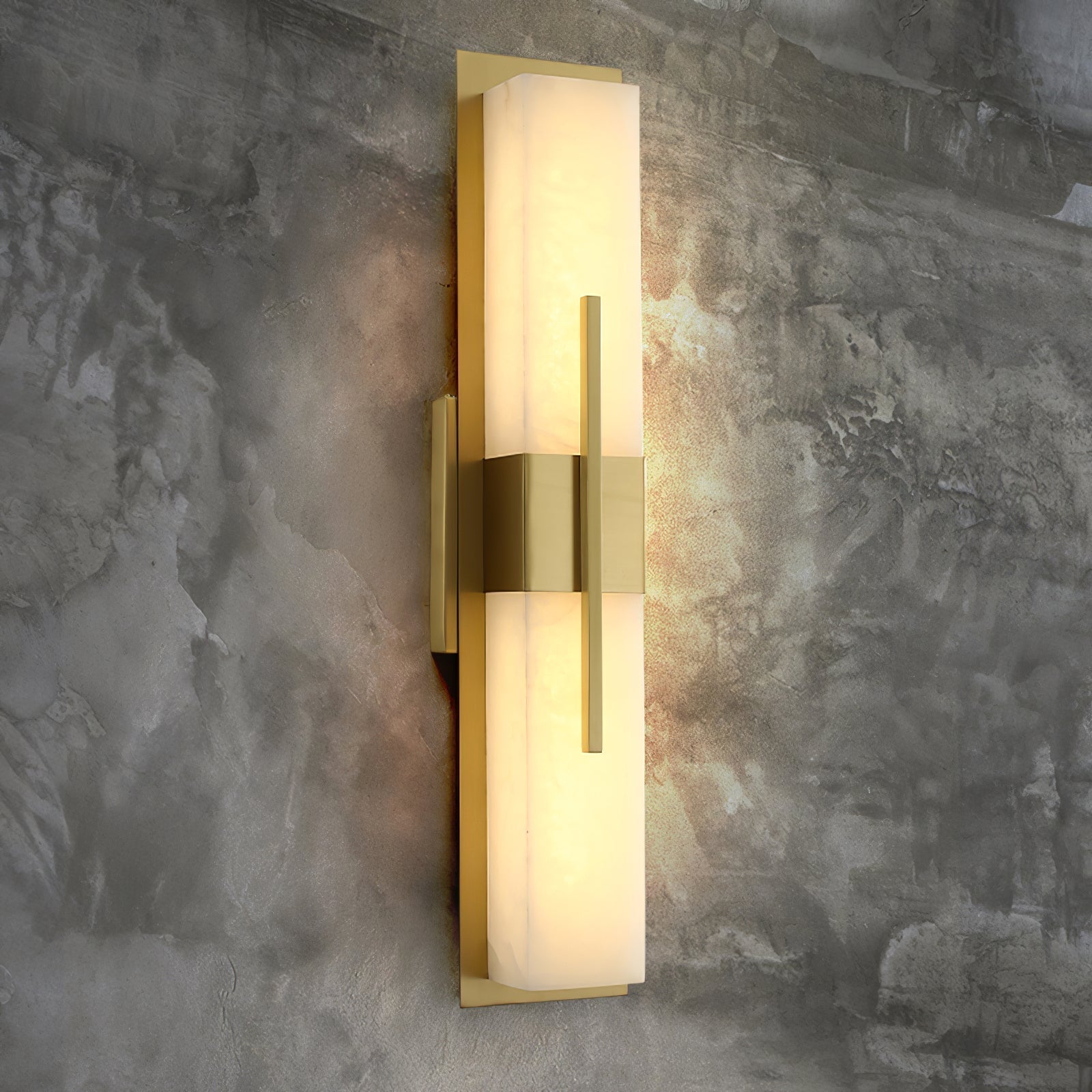 Lylirel Rectangular Alabaster Wall Light - Lamp Copper