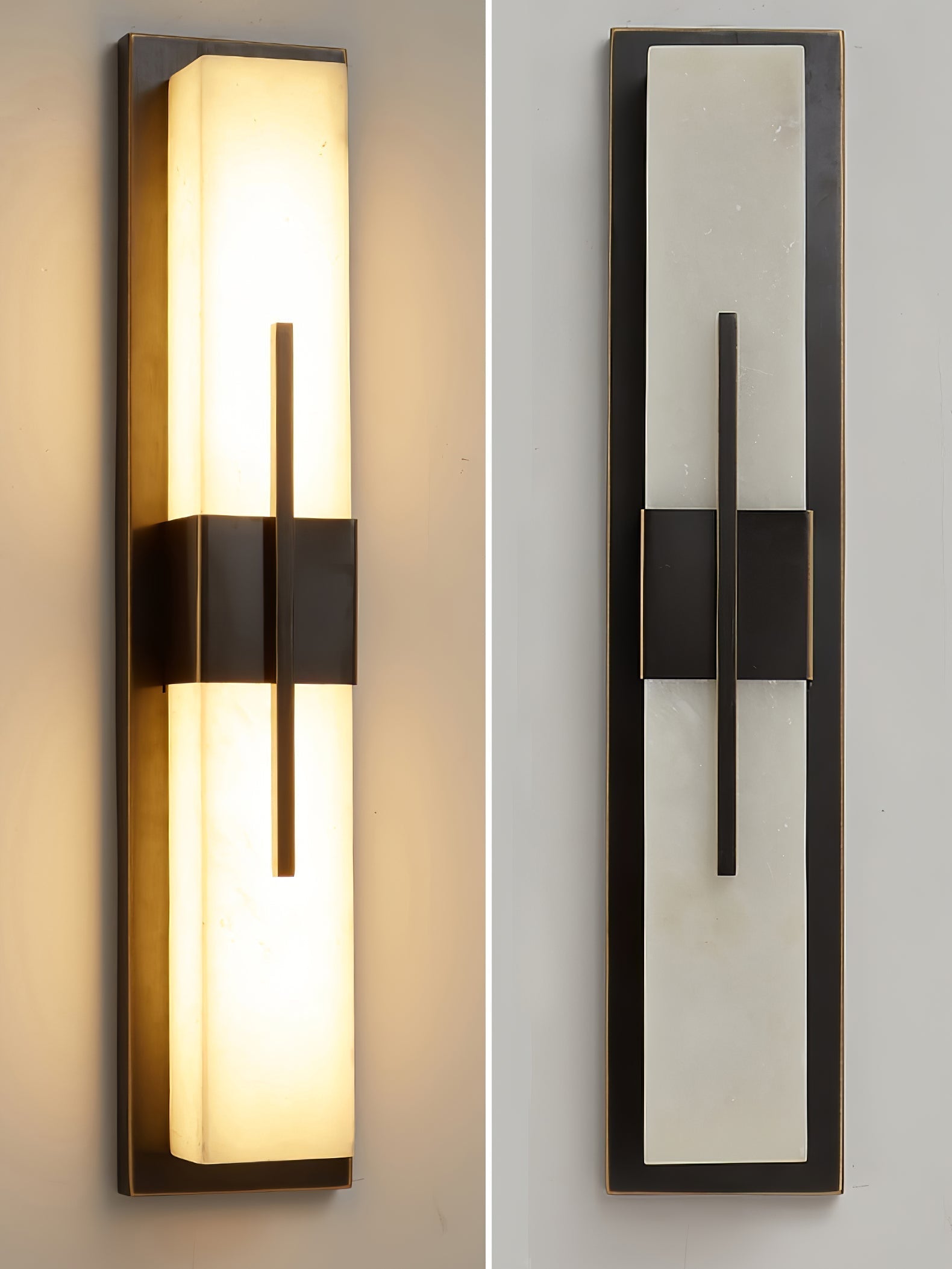 Lylirel Rectangular Alabaster Wall Light - Lamp Copper