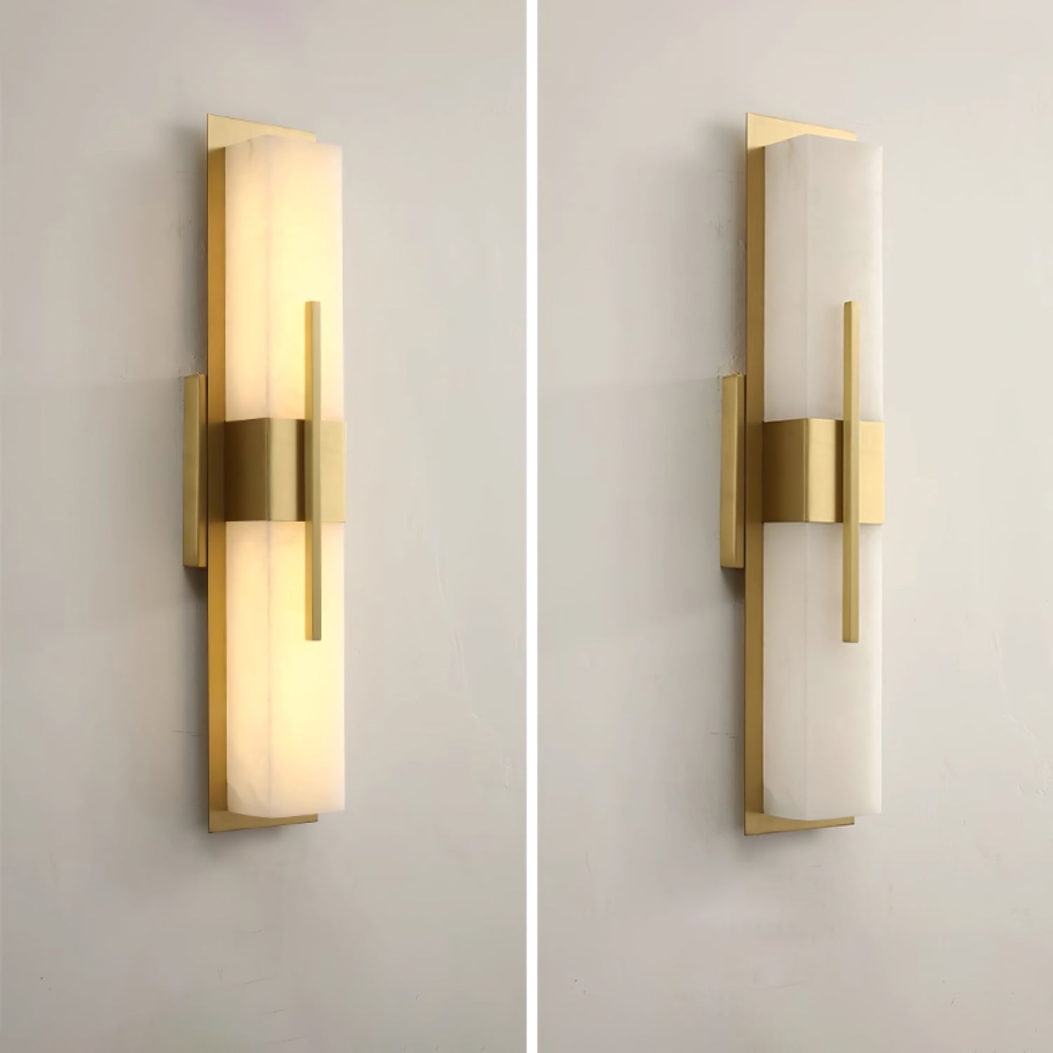 Lylirel Rectangular Alabaster Wall Light - Lamp Copper