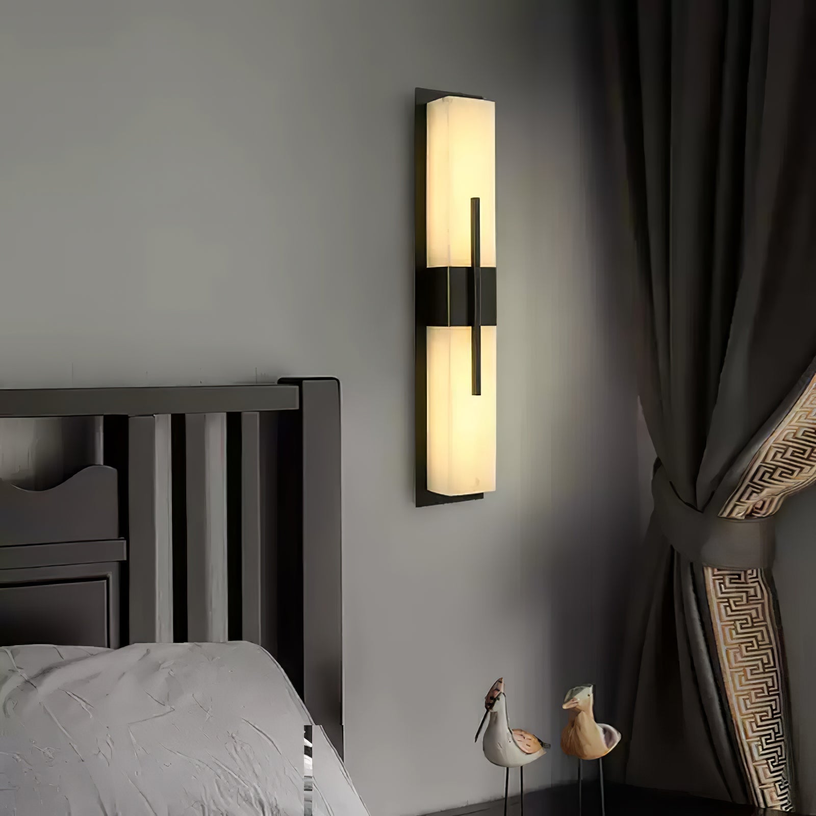 Lylirel Rectangular Alabaster Wall Light - Lamp Copper