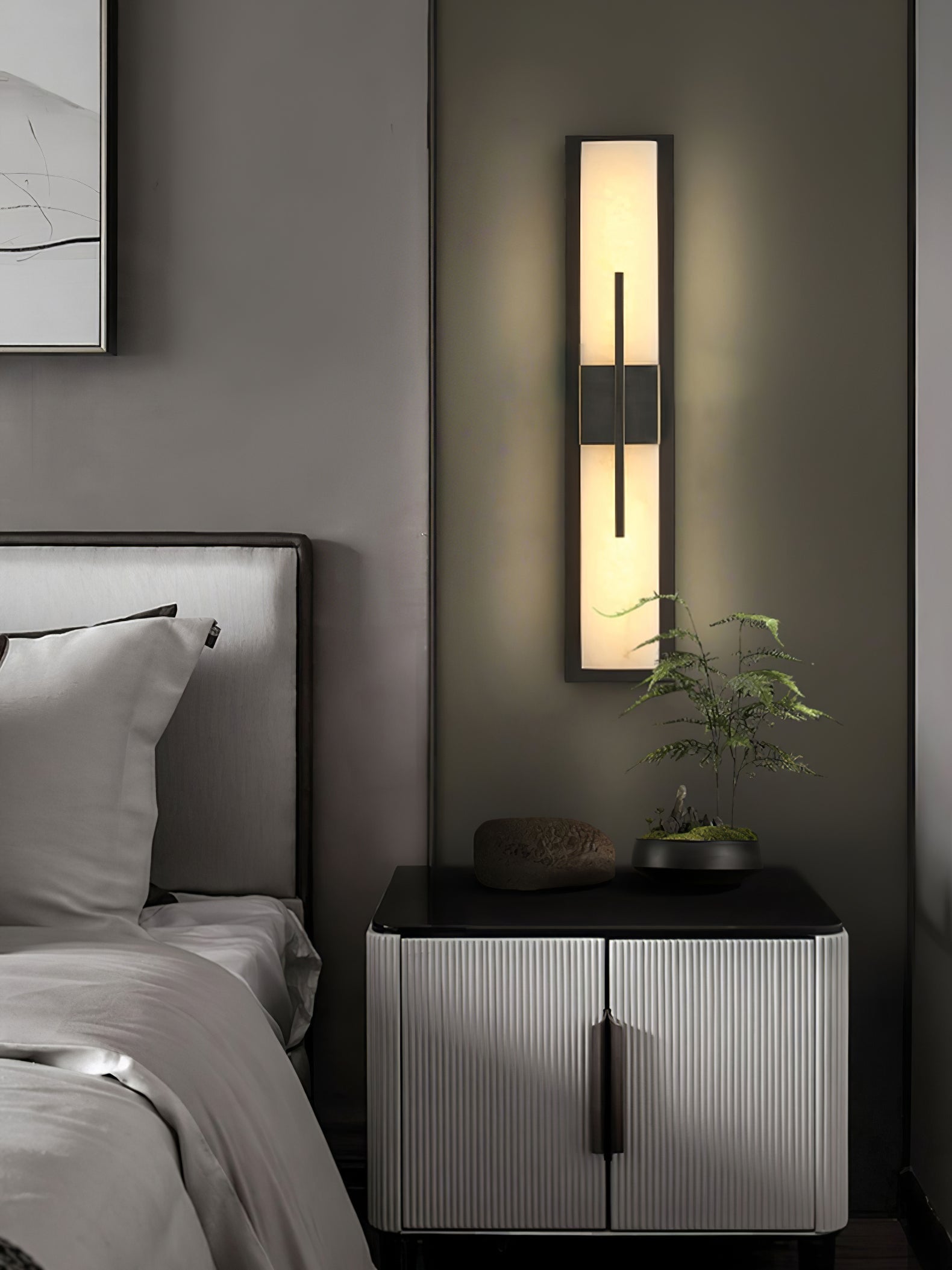 Lylirel Rectangular Alabaster Wall Light - Lamp Copper