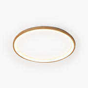 Muto Wood Inner Halo Flush Mount Ceiling Light - Lamp Copper